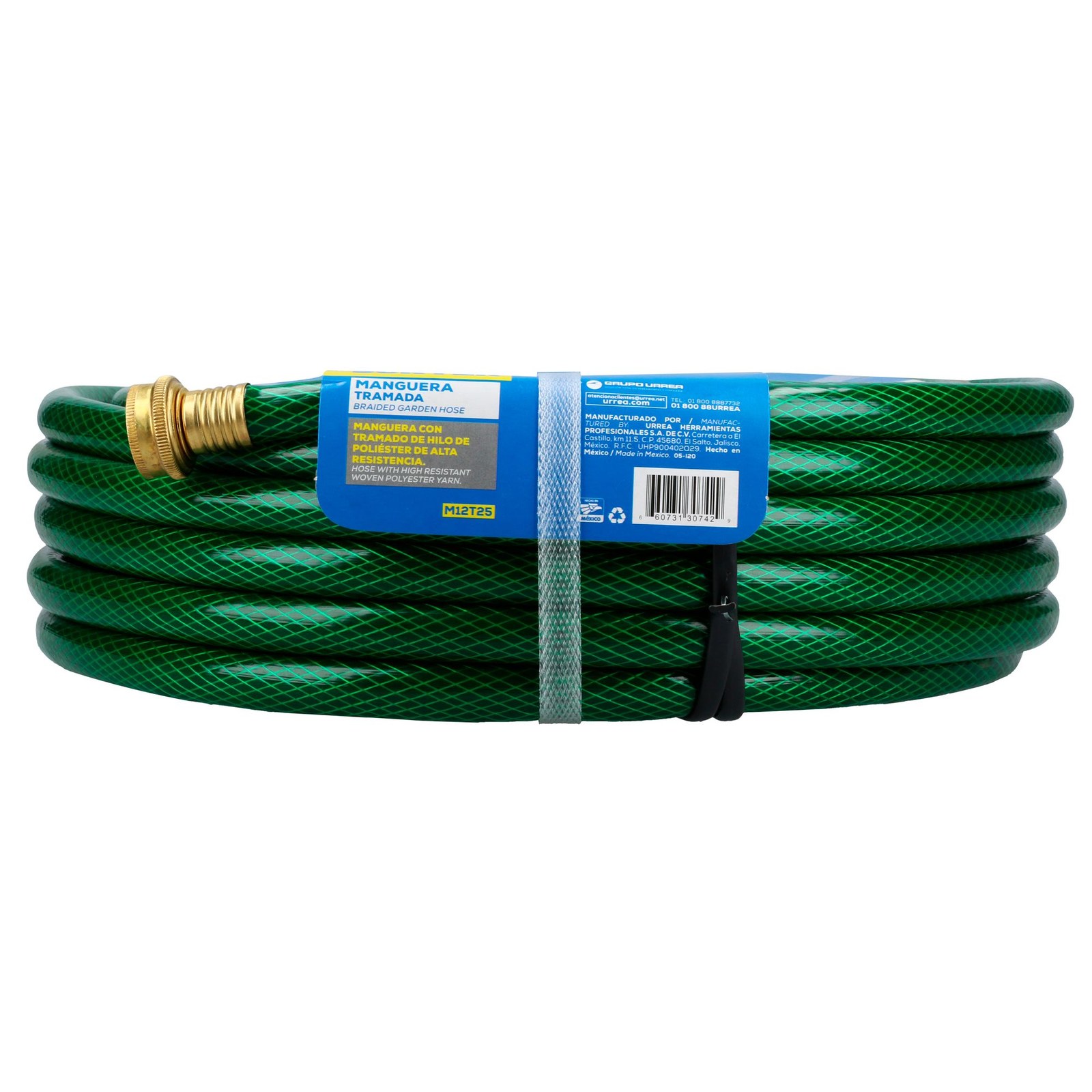 Manguera para jardín tramada verde con conector metálico 1/2", 25 m Surtek - Imagen 3