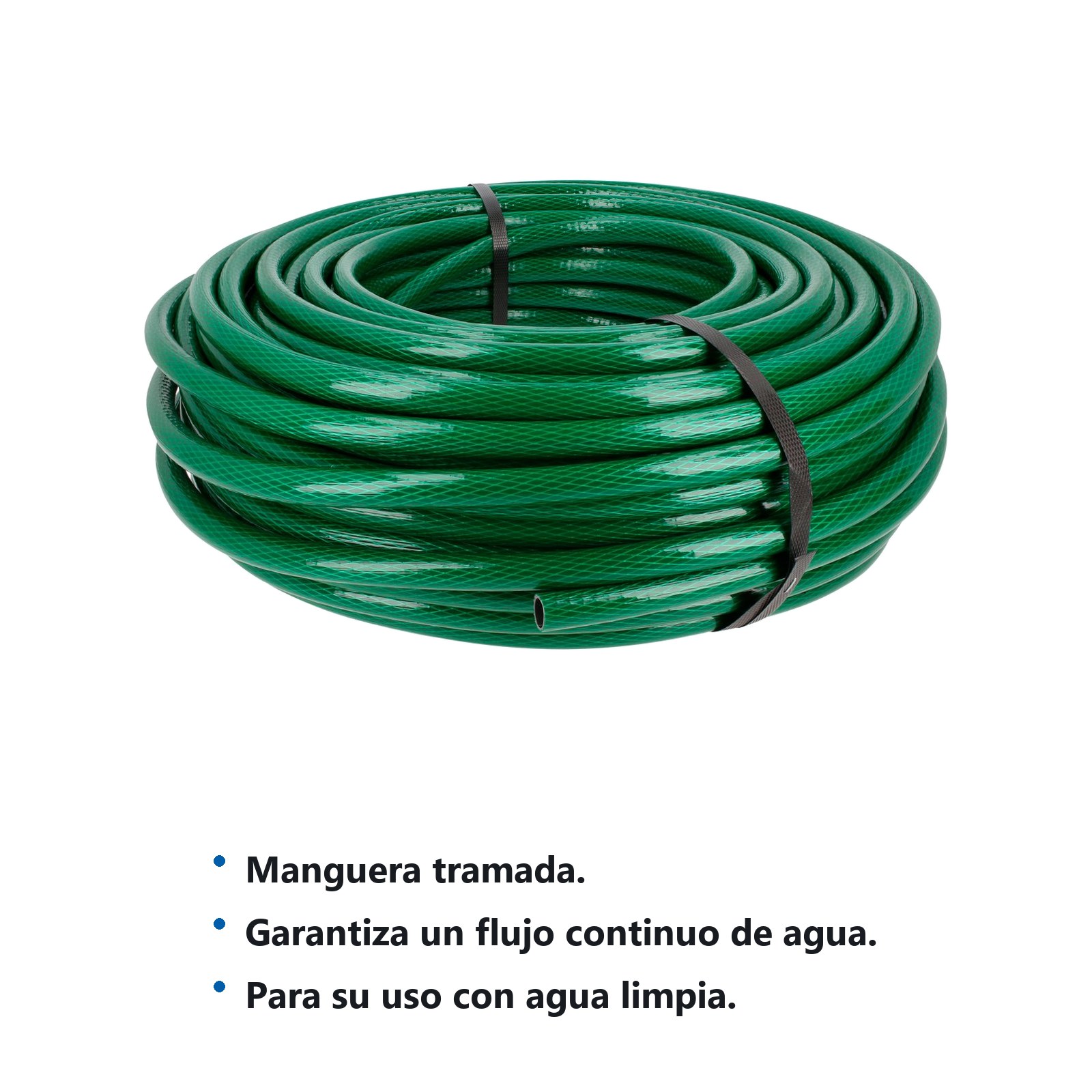 Manguera para jardín tramada verde con conector metálico 1/2", 50 m Surtek - Imagen 2