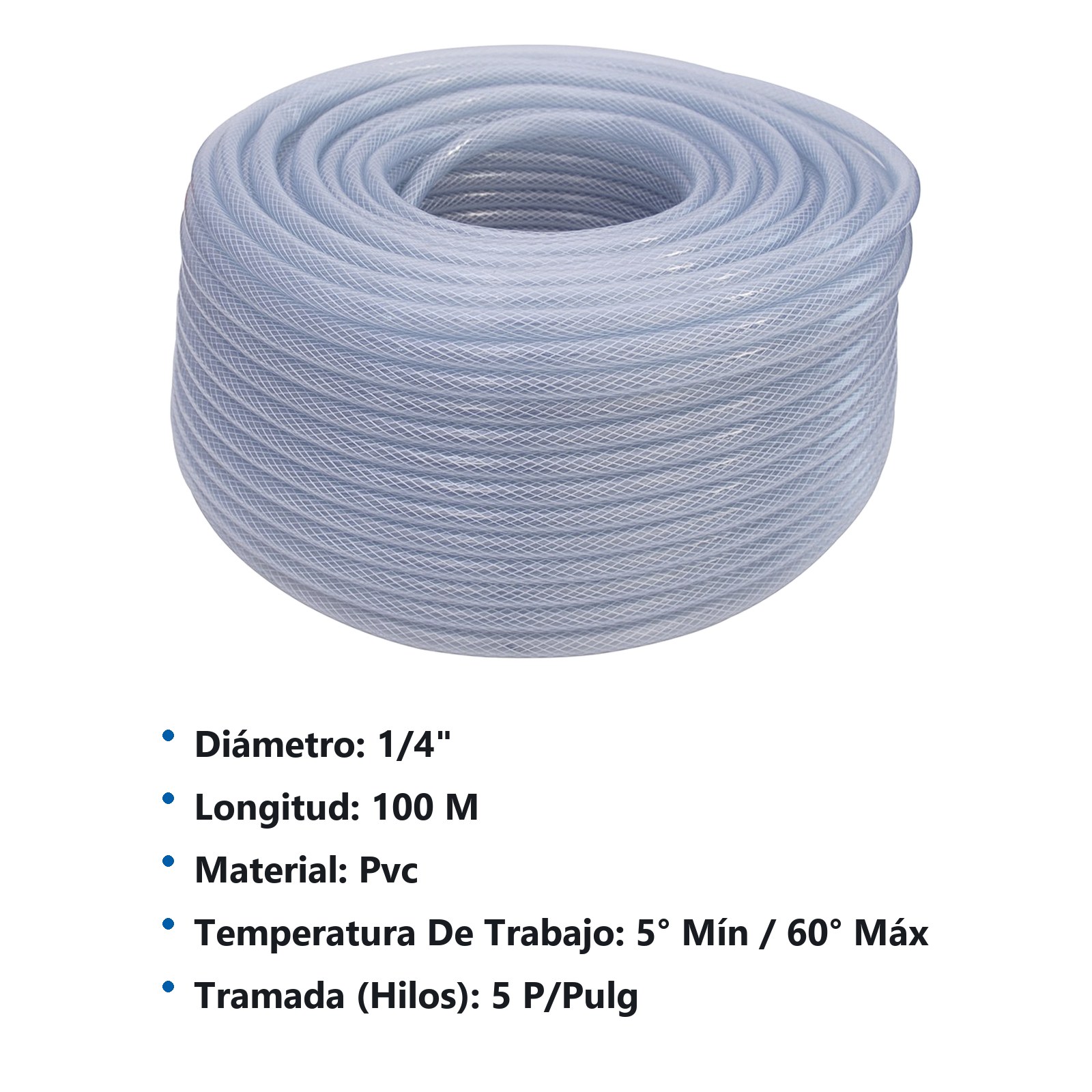 Manguera industrial tramada en rollo 1/4" x 100 m Surtek - Imagen 2
