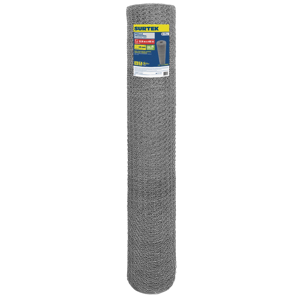 Malla hexagonal galvanizada calibre 23, abertura 13 mm, 0.9 x 45 m Surtek - Imagen 2