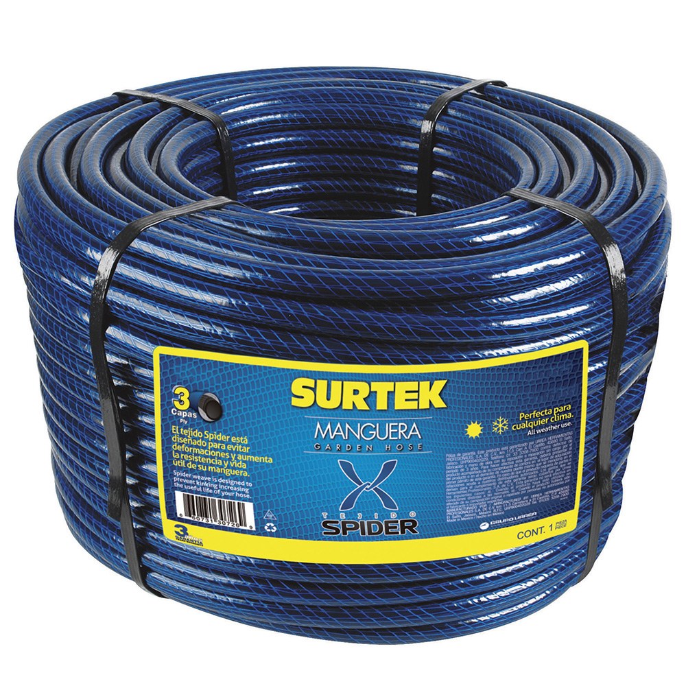 Manguera para jardín tejido spider en rollo 3/4", 100 m Surtek