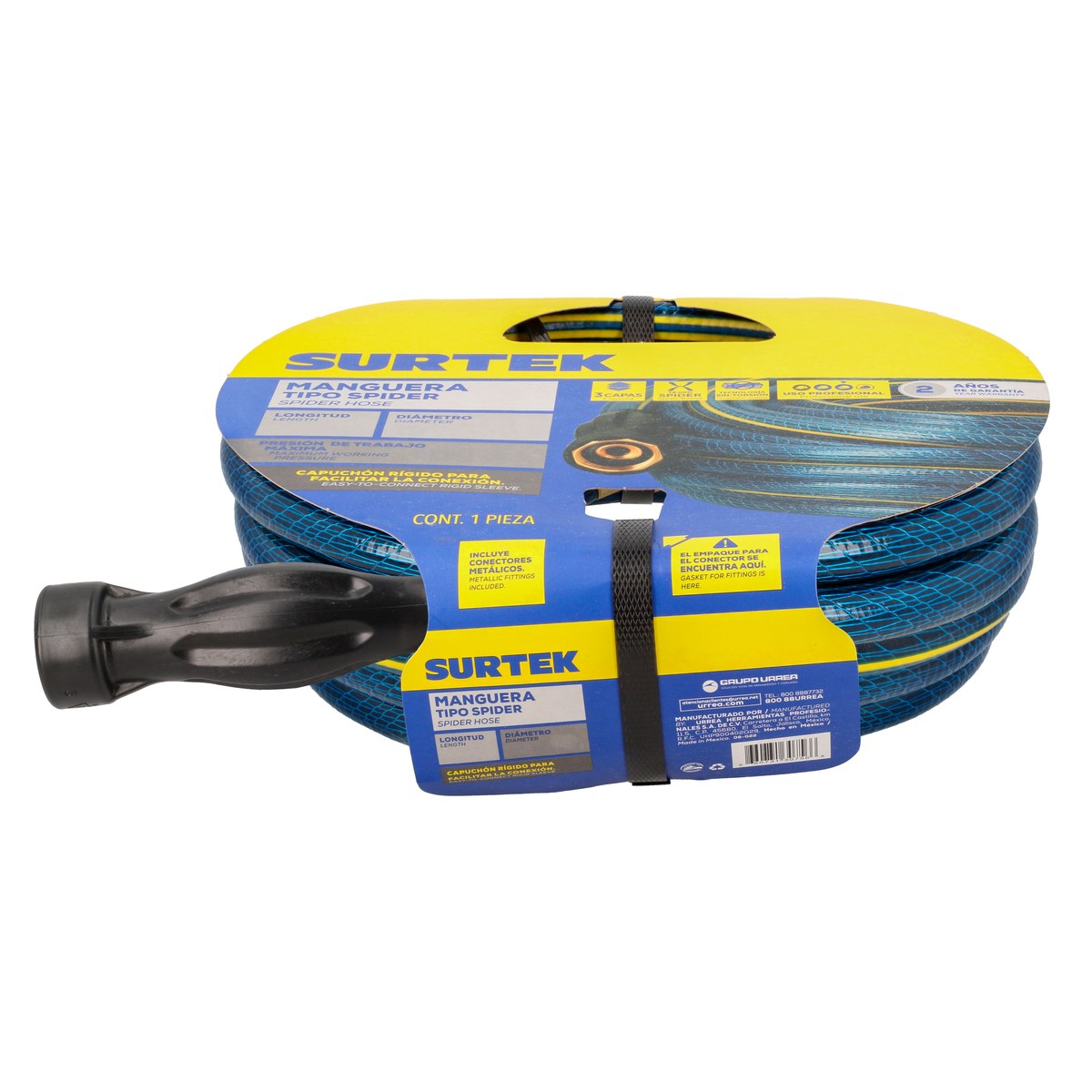 Manguera para jardín tejido spider con conector metálico 3/4", 25 m Surtek - Imagen 2