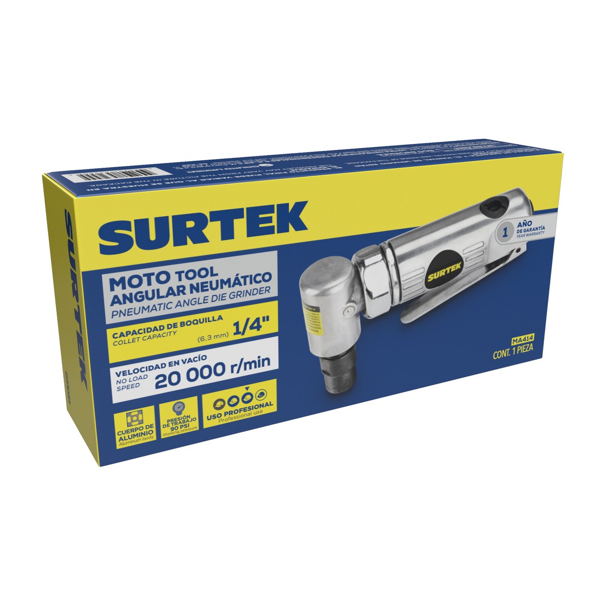 Moto-tool neumático angular 1/4" 20,000 RPM Surtek - Imagen 2