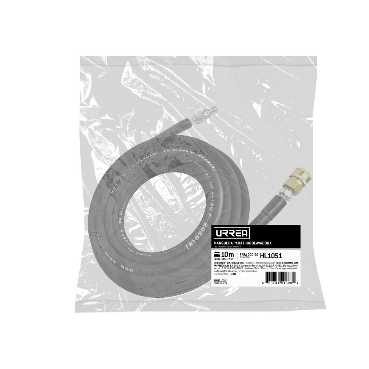 Manguera para hidrolavadora eléctrica HL1051 Urrea - Imagen 2