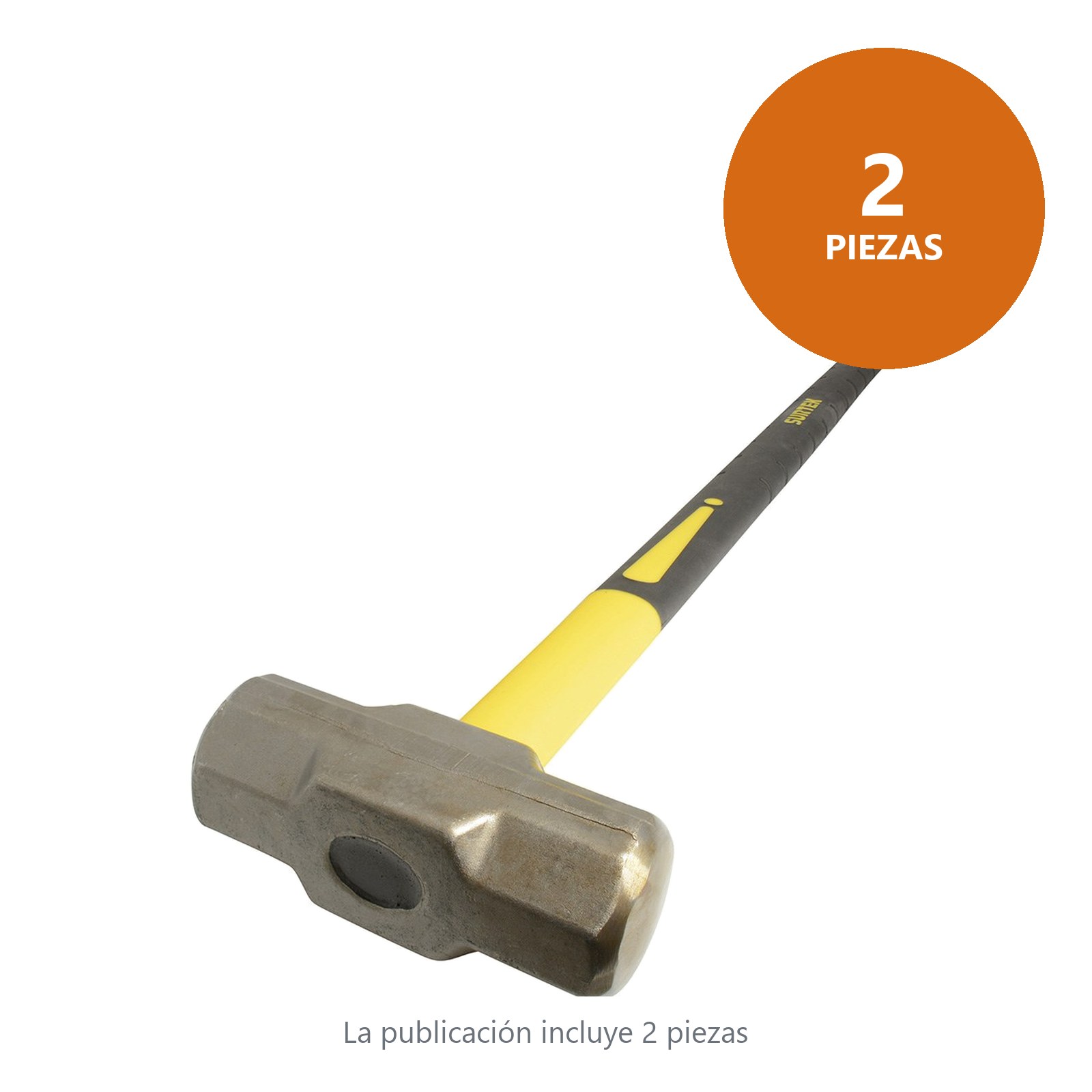 Marro octagonal cabeza forjada con mango largo de fibra de vidrio de 36", 14 lb Surtek - Imagen 2