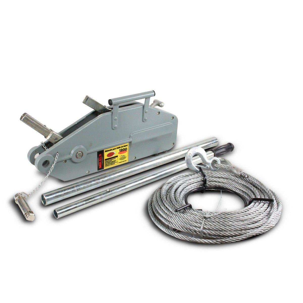 MIKELS MCAT-1200 Malacate tirfor 1,200 kgs (ancho cable 8 mm x 20 mts)