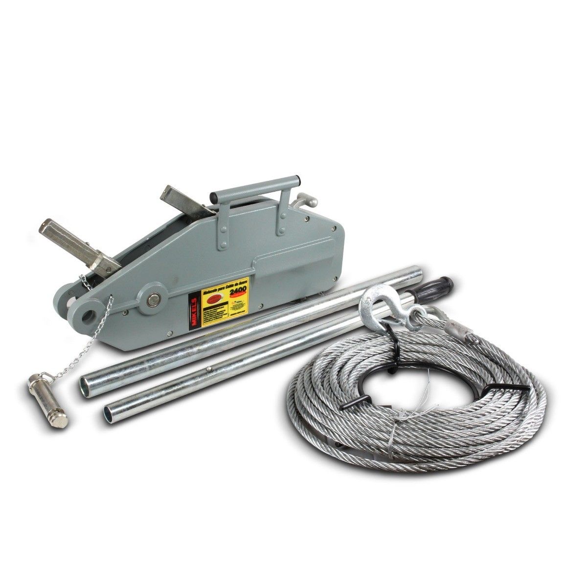 MIKELS MCAT-2400 Malacate tirfor 2,400 kgs (ancho cable 11 mm x 20 mts)