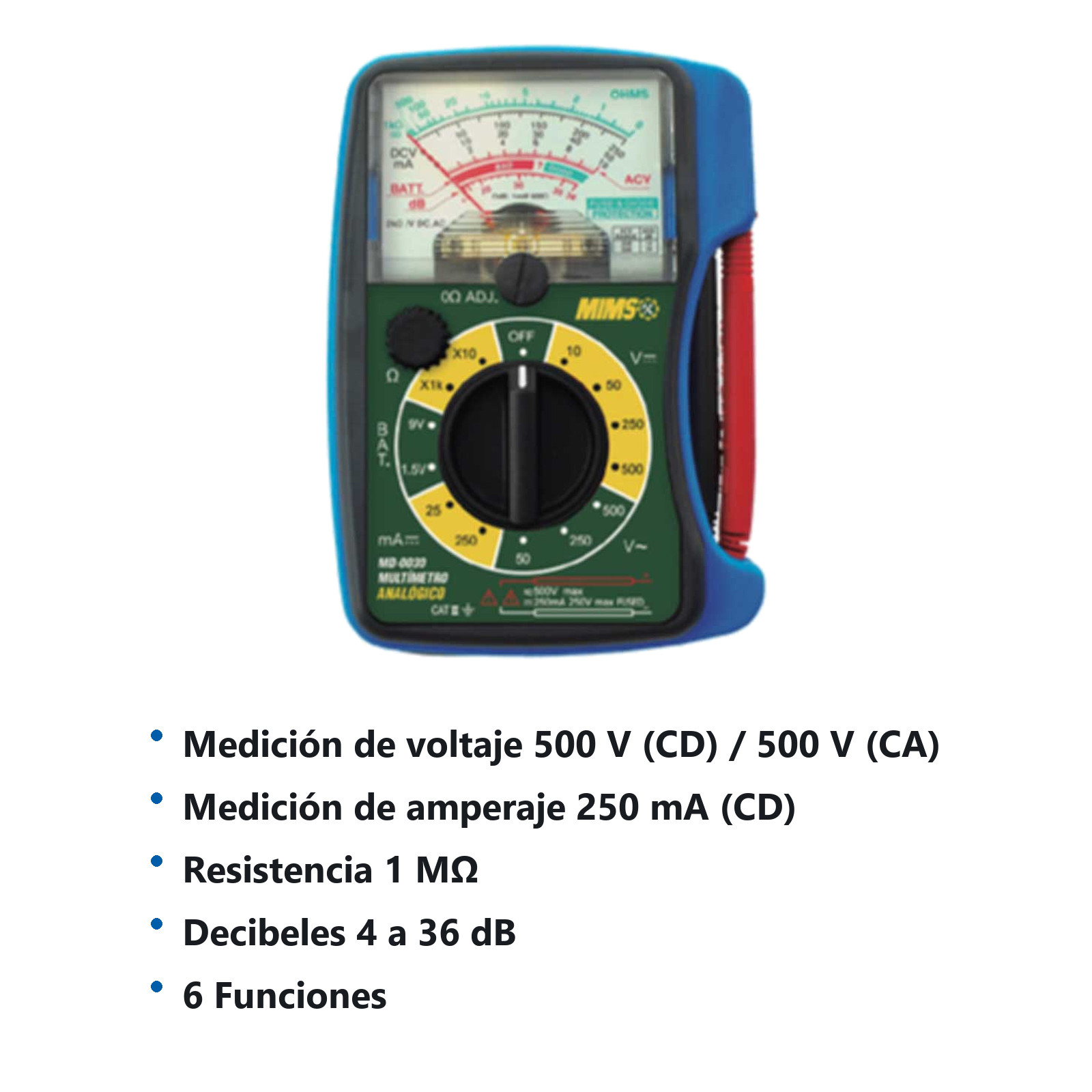 MULTIMETRO ANALOGO DE BOLSILLO 500V - Imagen 2