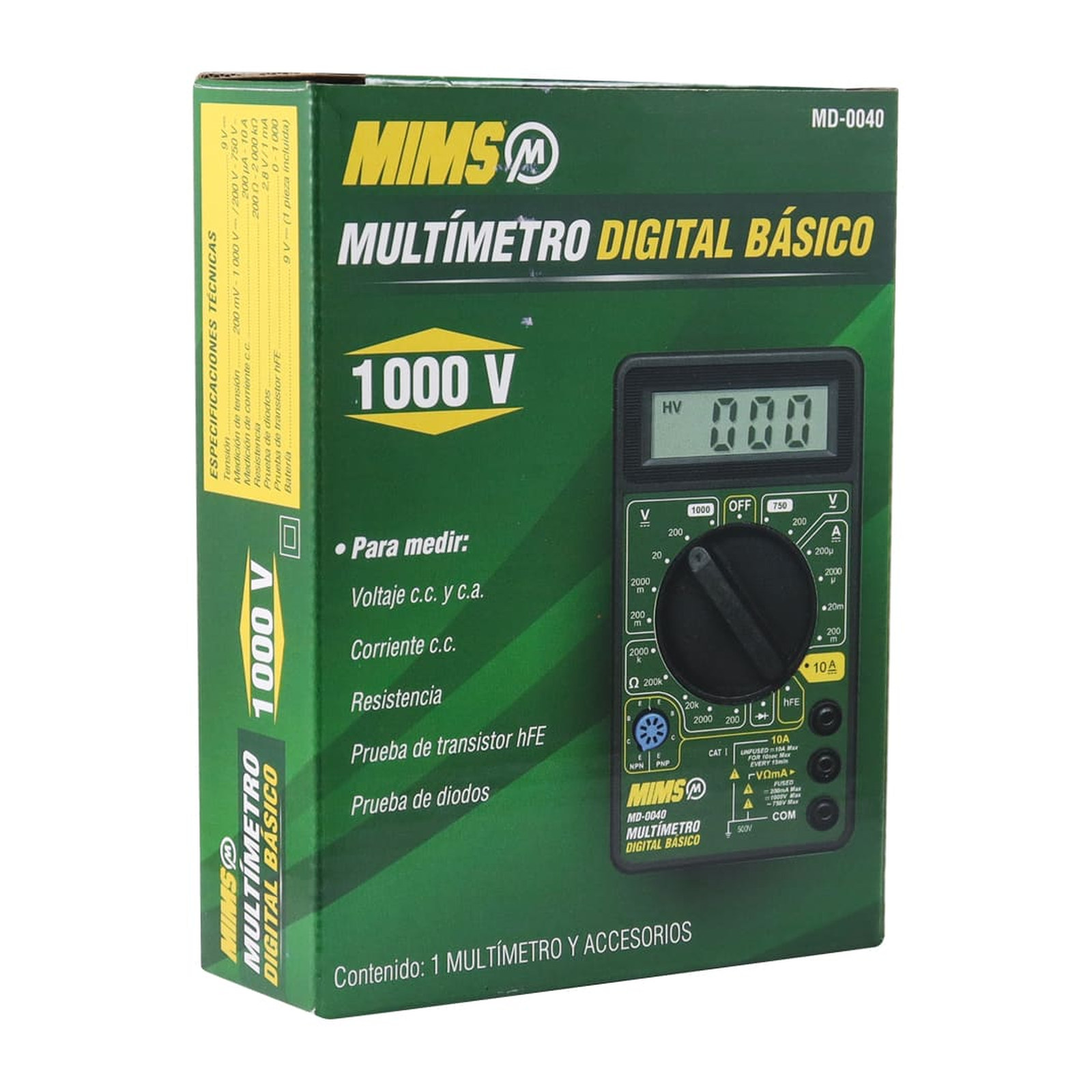 MULTIMETRO DIGITAL BASICO 1000V - Imagen 3