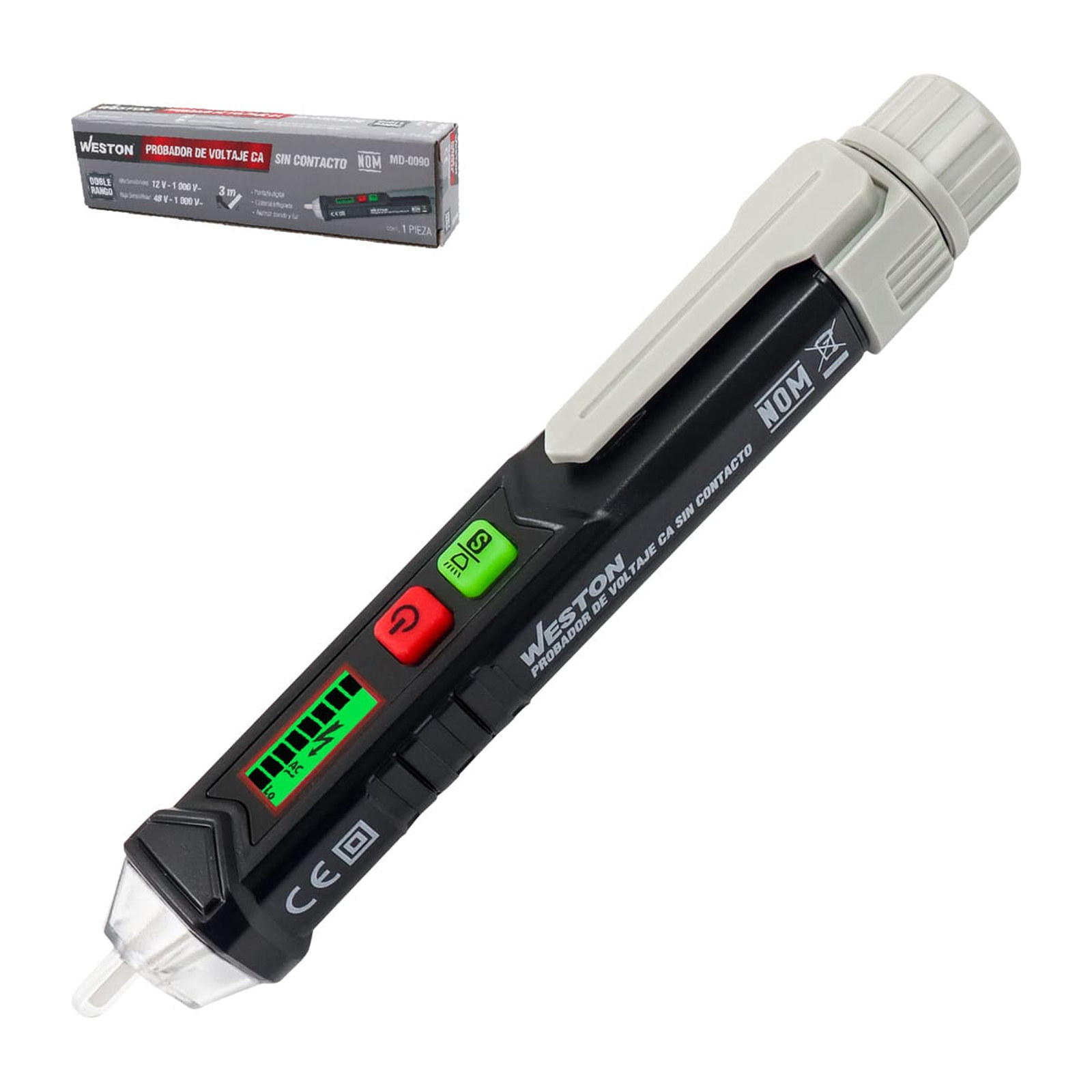 Weston Probador de Voltaje CA Sin Contacto Doble Rango 12V-1000V / 48V-1000V CA