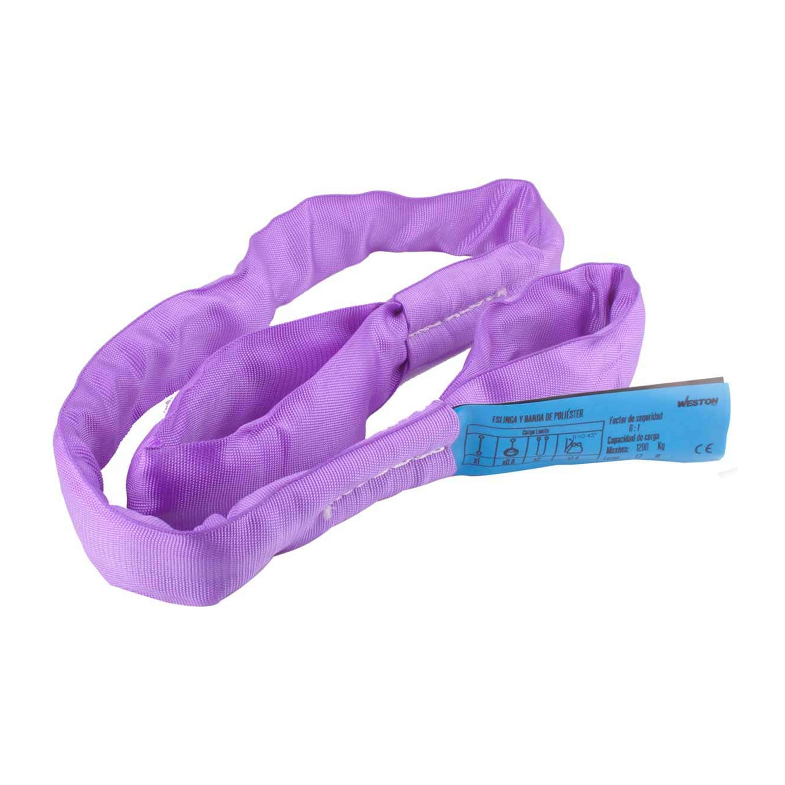 Eslinga Ojo a Ojo de Poliéster Morada 1.2 m 1.2 T con Protector Weston