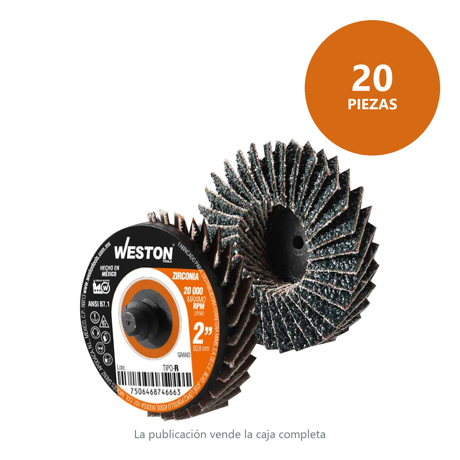 MINI DISCO LAMINADO D/CAMBIO RAPIDO 2" TIPO R ZIRCONIA G036 (Precio x Pieza - Bolsa c/20 pzs) - Imagen 2