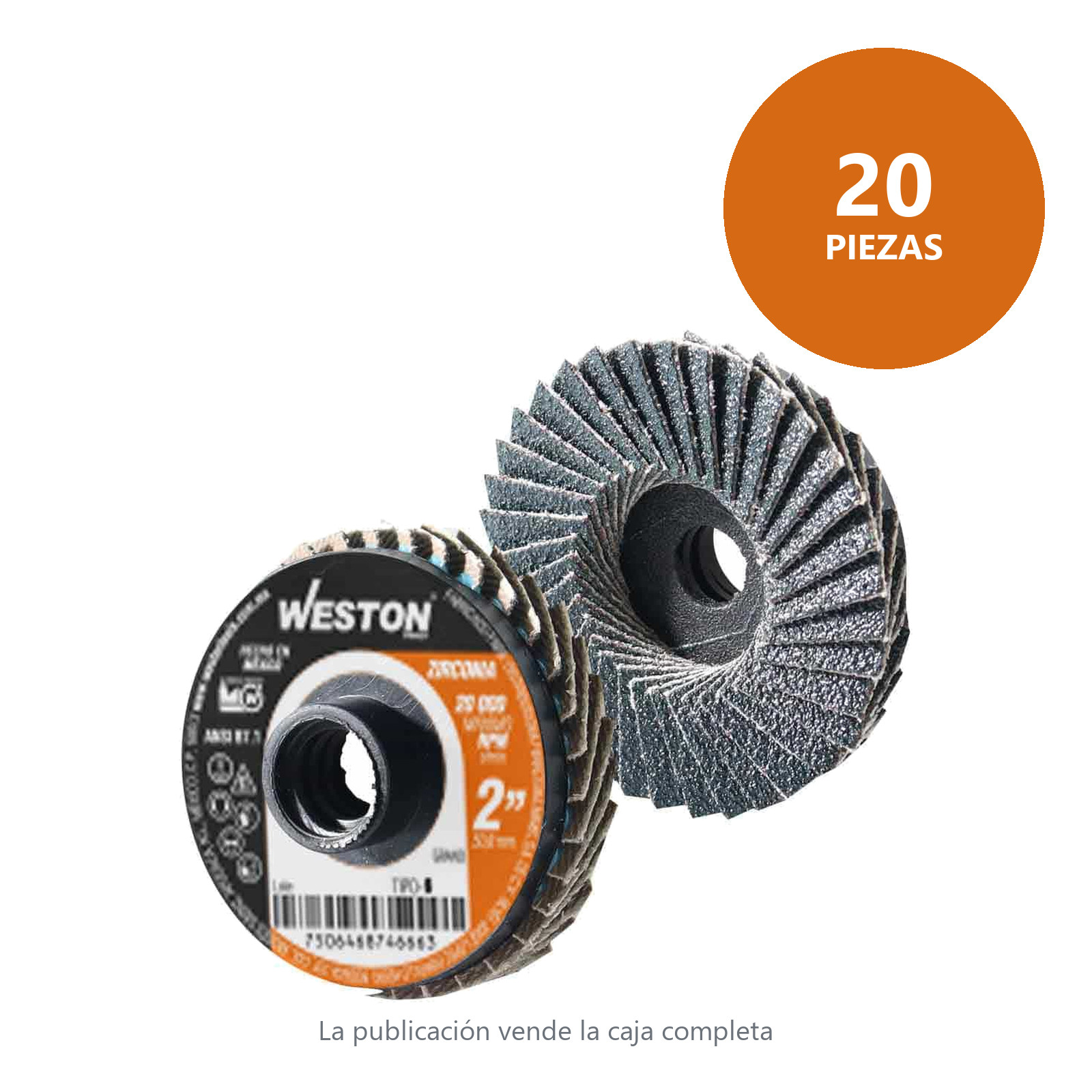 MINI DISCO LAMINADO D/CAMBIO RAPIDO 2" TIPO S ZIRCONIA G120 (Precio x Pieza - Bolsa c/20 pzs) - Imagen 2