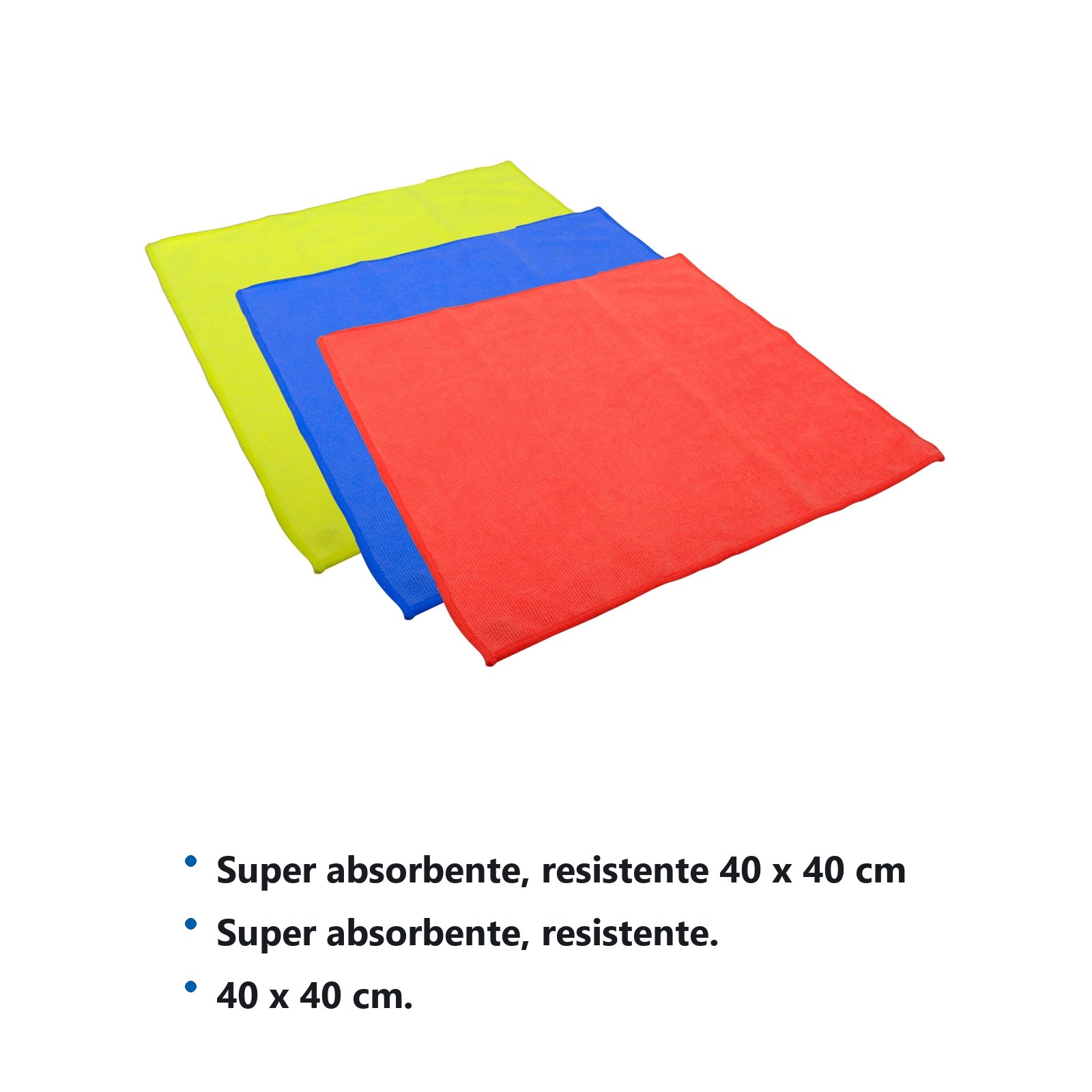 Paño de microfibra de 40 x 40 cm de colores, 6 piezas Foy - Imagen 2