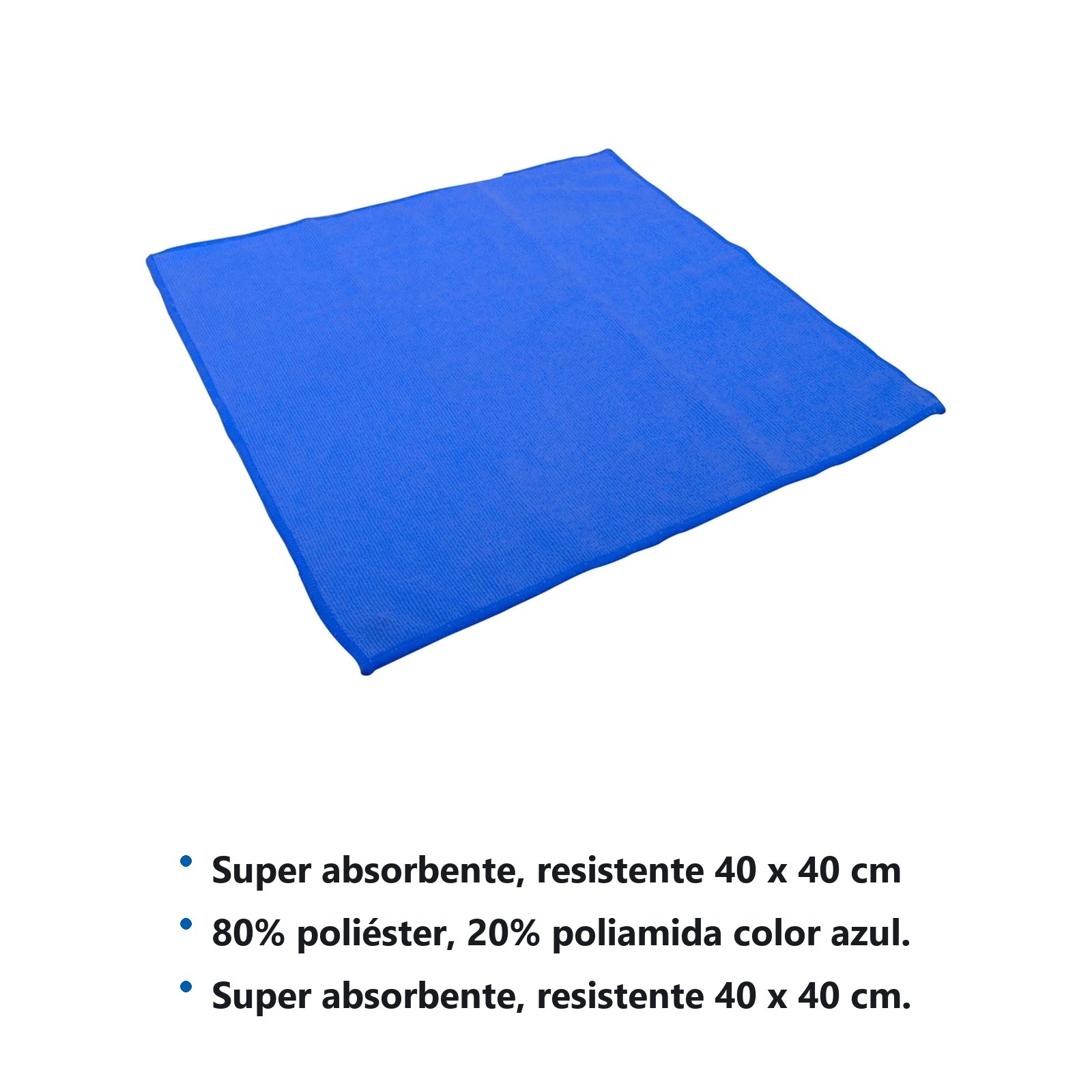 Paño de microfibra de 40 x 40 cm azul Foy - Imagen 2
