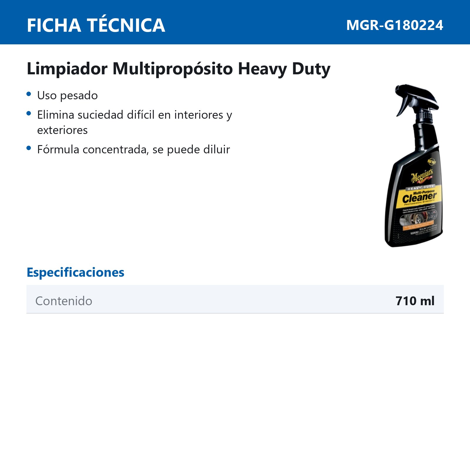 LIMPIADOR MULTIPROPOSITO 710 ML HEAVY DUTY MEGUIARS - Imagen 2