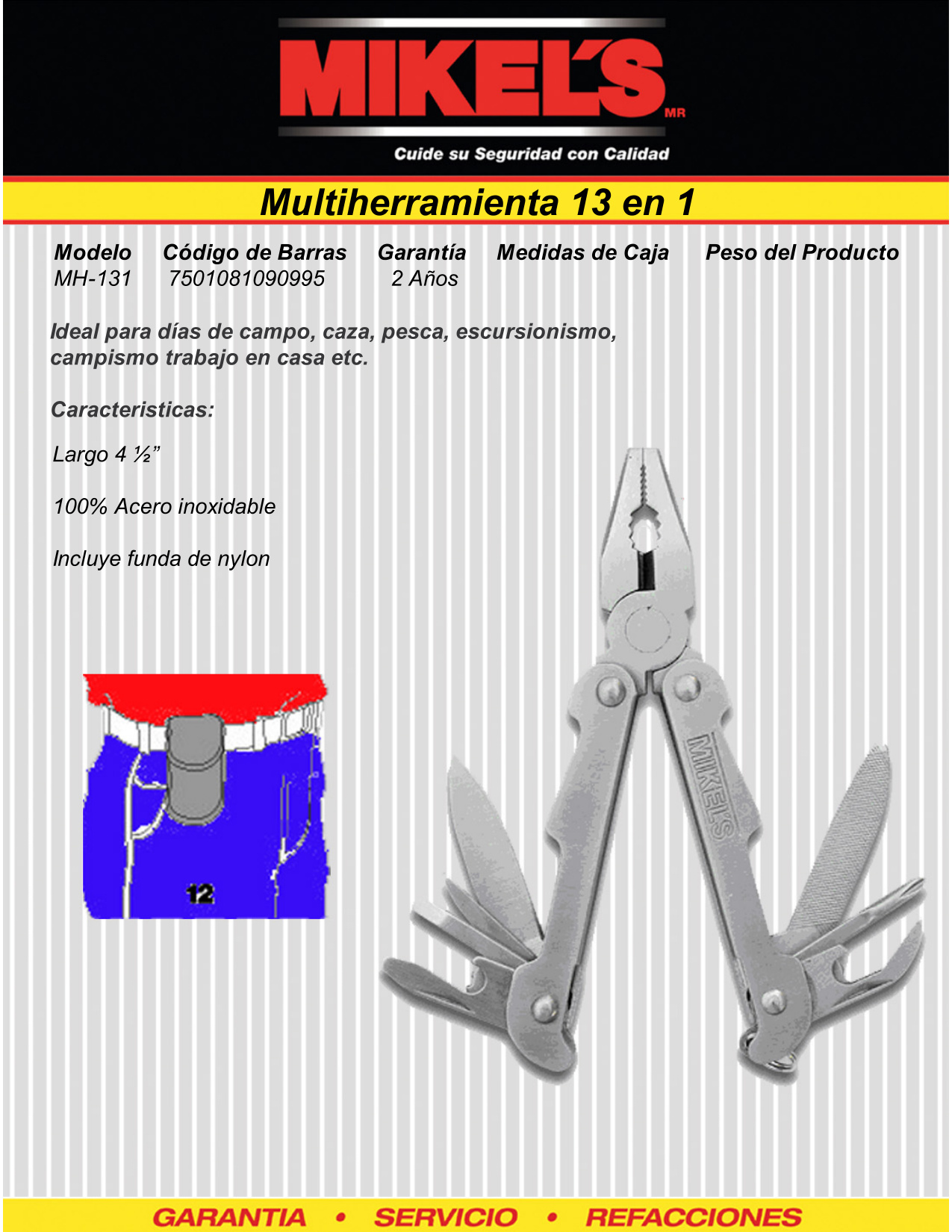 MIKELS MH-131 Multiherramienta (13 en 1) - Imagen 4