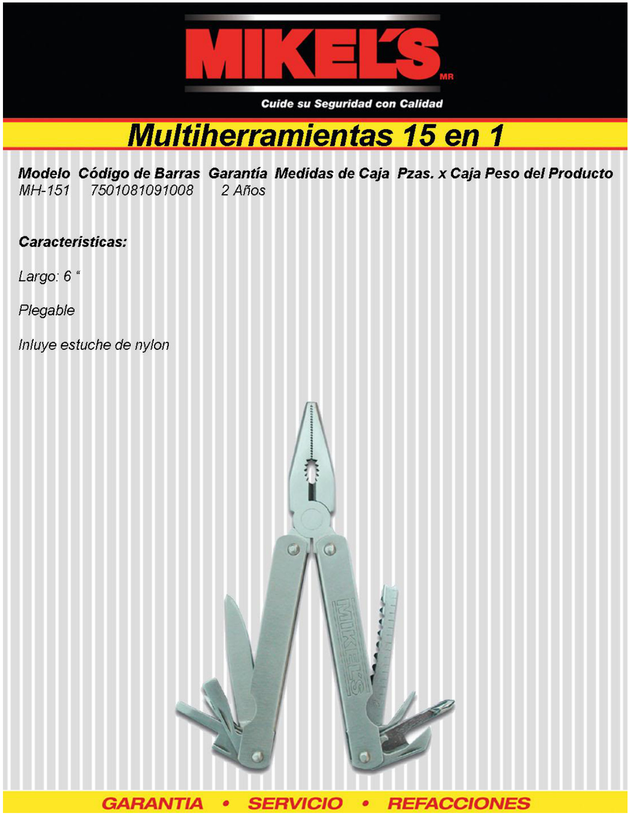 MIKELS MH-151 Multiherramientas multiusos (15 en 1) - Imagen 4