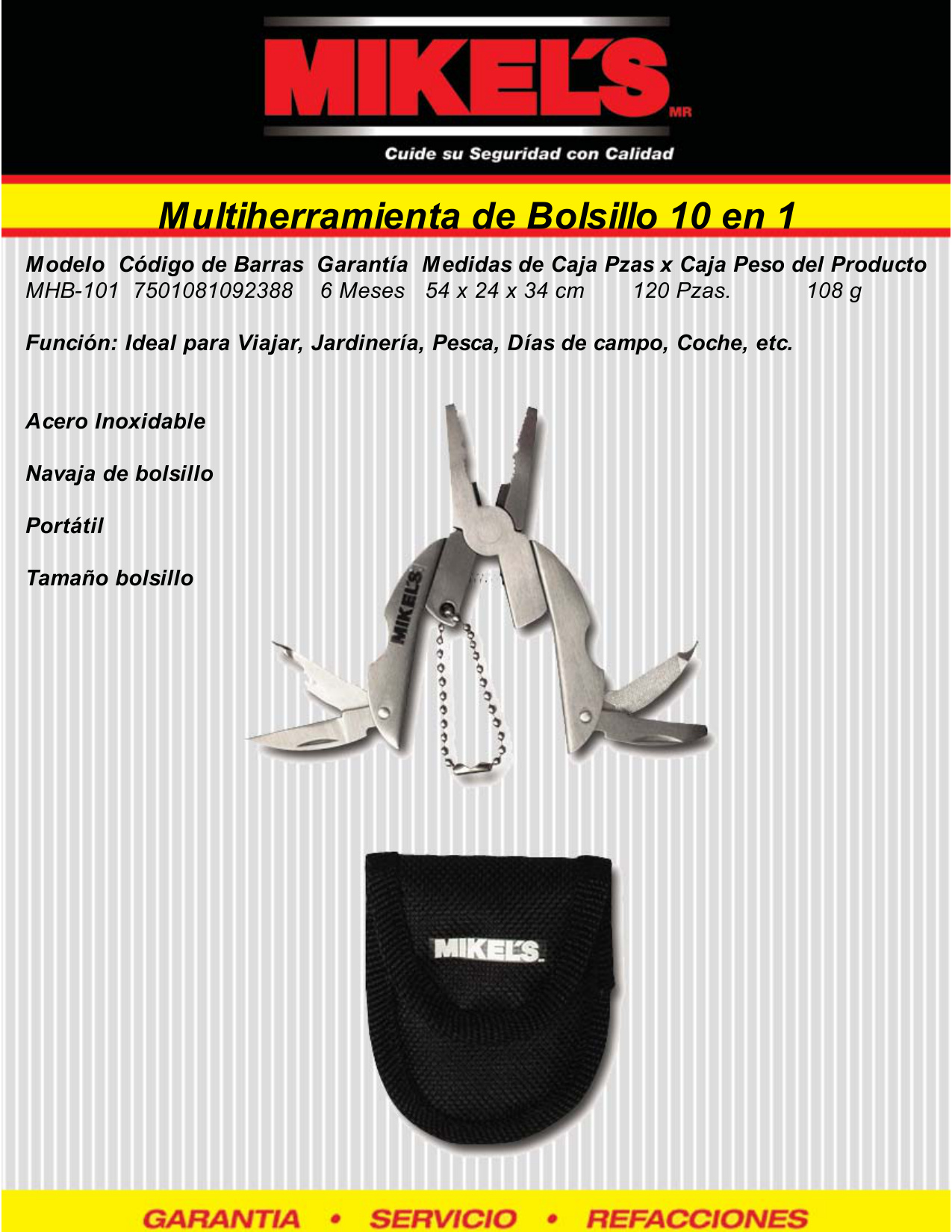 MIKELS MHB-101 Multiherramientas de bolsillo (10 en 1) - Imagen 4