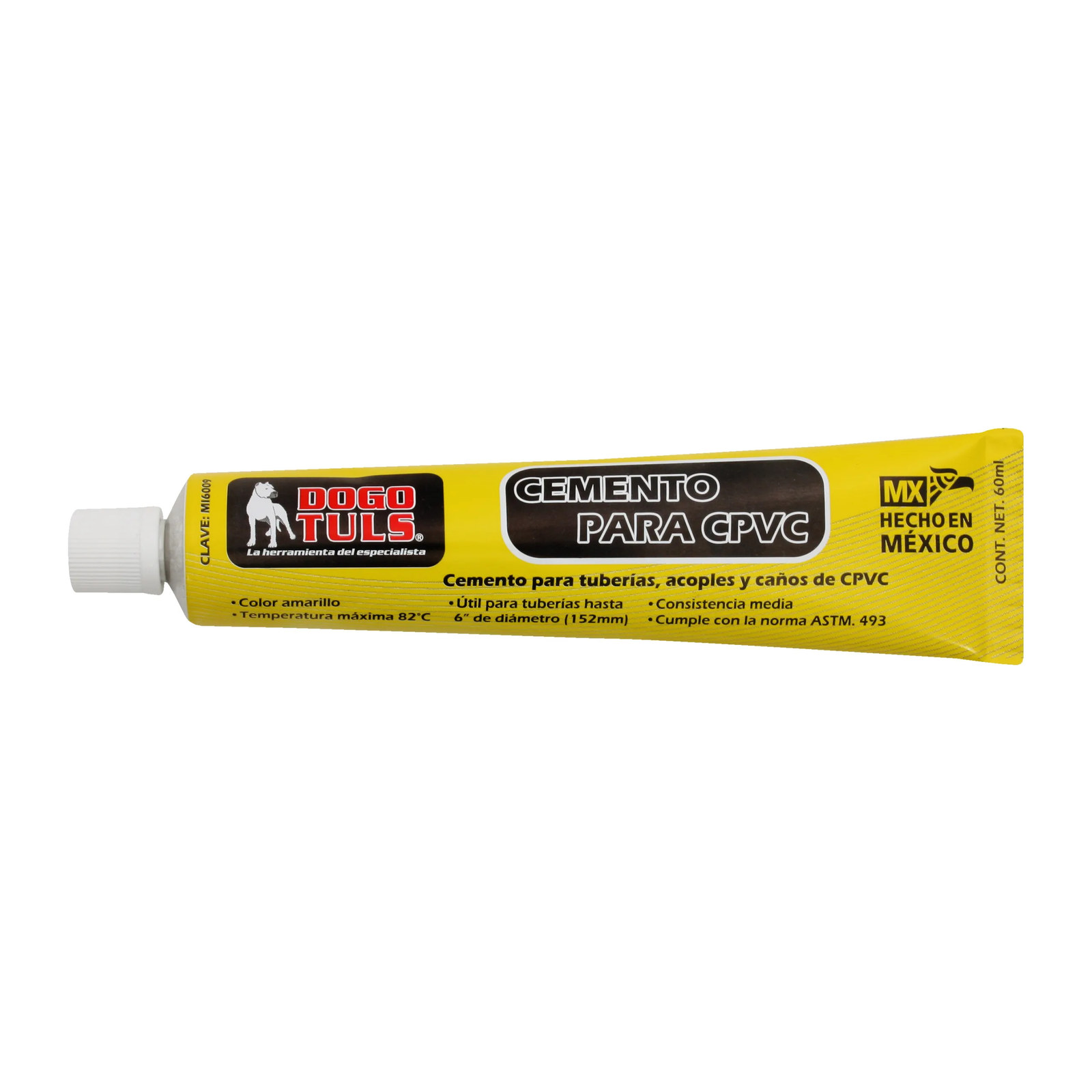 Cemento CPVC Amarillo Tubo 60 mL - Paquete 12 Piezas