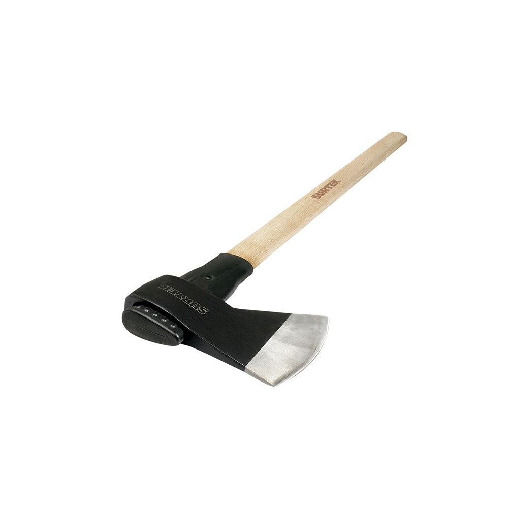 Hacha de labor media con cabeza forjada en acero con mango de madera 36", 4 lb Surtek