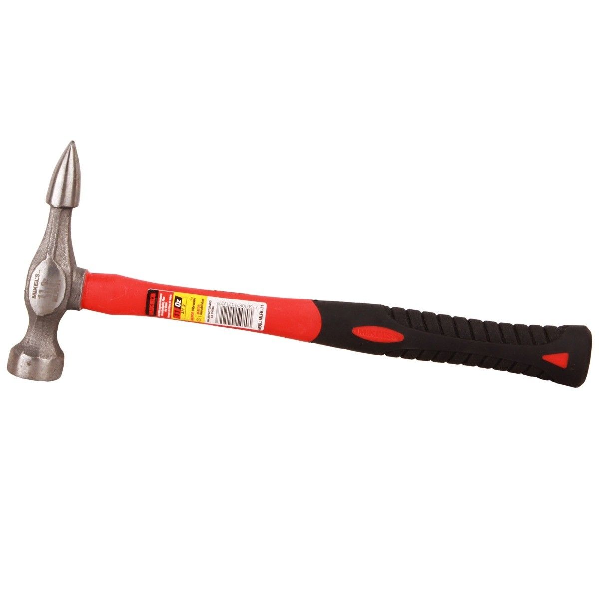 MIKELS MLFB-11 Martillo para laminero desabollador fino de bola, mango de fibra de vidrio (11 oz) - Imagen 2