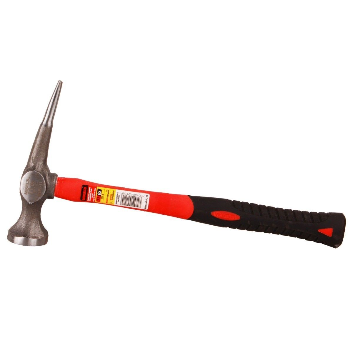MIKELS MLPL-11 Martillo para laminero desabollador punta larga, mango de fibra de vidrio (11 oz) - Imagen 2