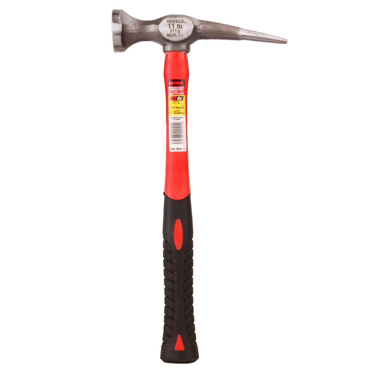 MIKELS MLPL-11 Martillo para laminero desabollador punta larga, mango de fibra de vidrio (11 oz) - Imagen 3