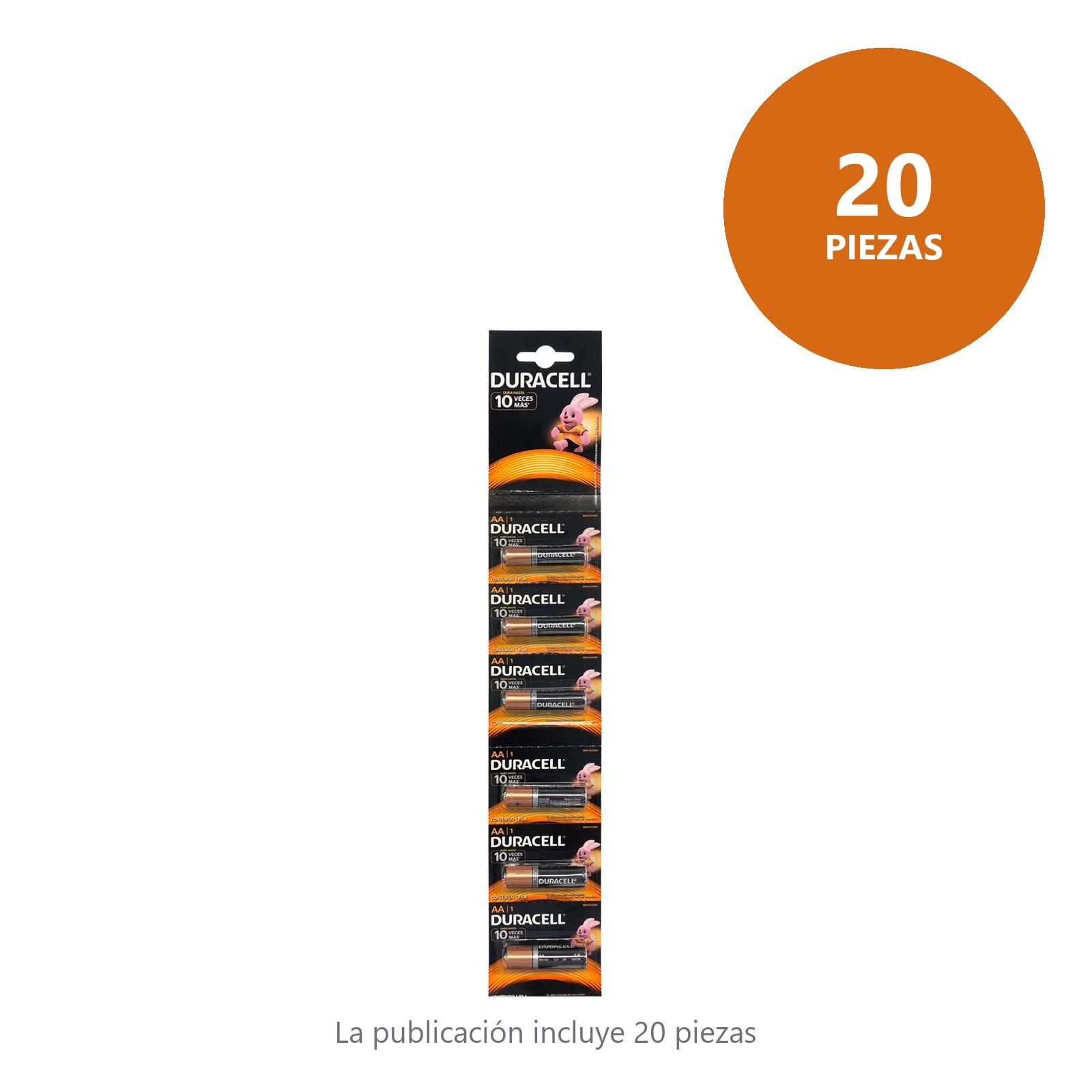 Tira de pilas alcalinas Duracell® "AA", 6 piezas Surtek - Imagen 2