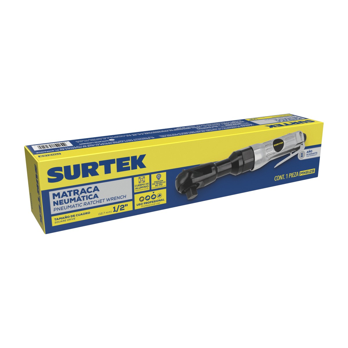 Matraca neumática cuadro de 1/2", 65 ft-lb Surtek - Imagen 2