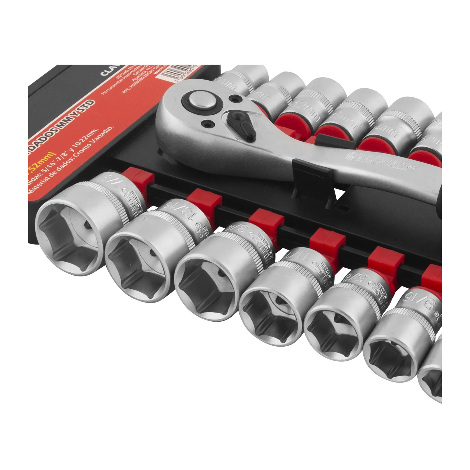 Juego de Dados 3/8" mm-STD con Matraca 21 pz - Imagen 2