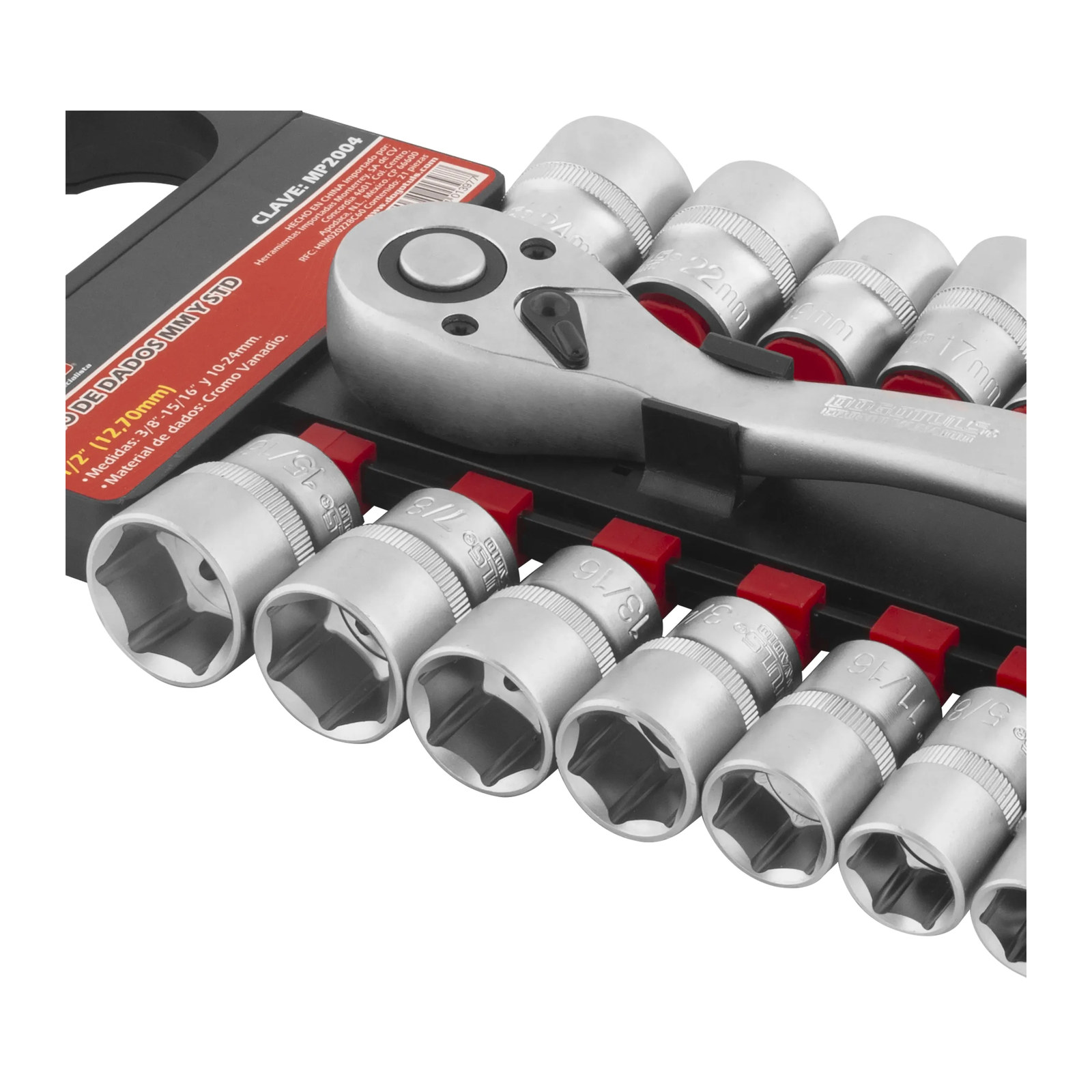 JUEGO DE DADOS D2 1/2" MM-STD CON MATRACA 21PZ