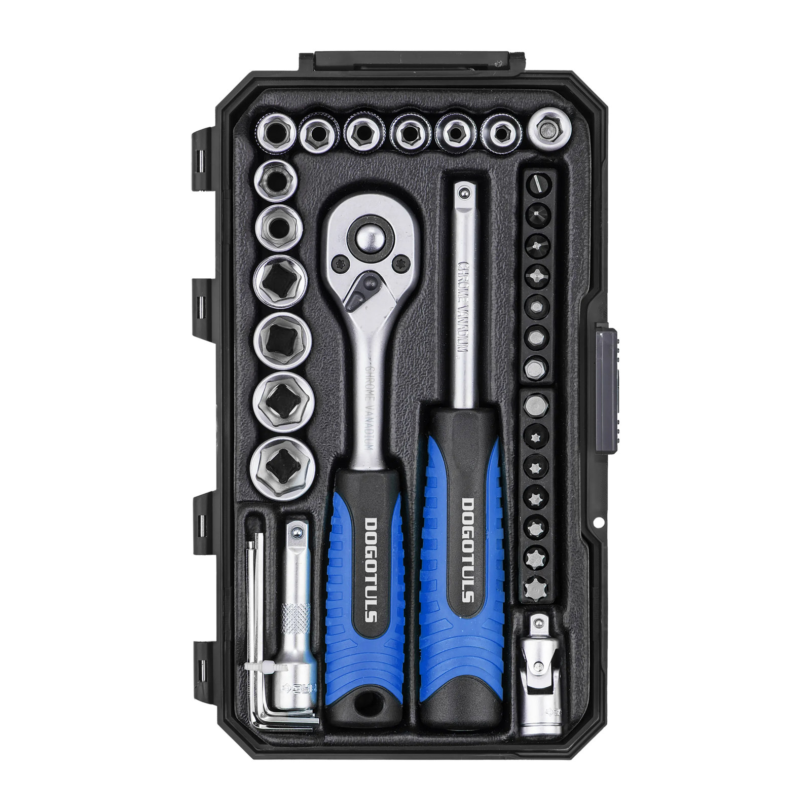 Juego de Matraca 1/4" mm Azul 35 pz