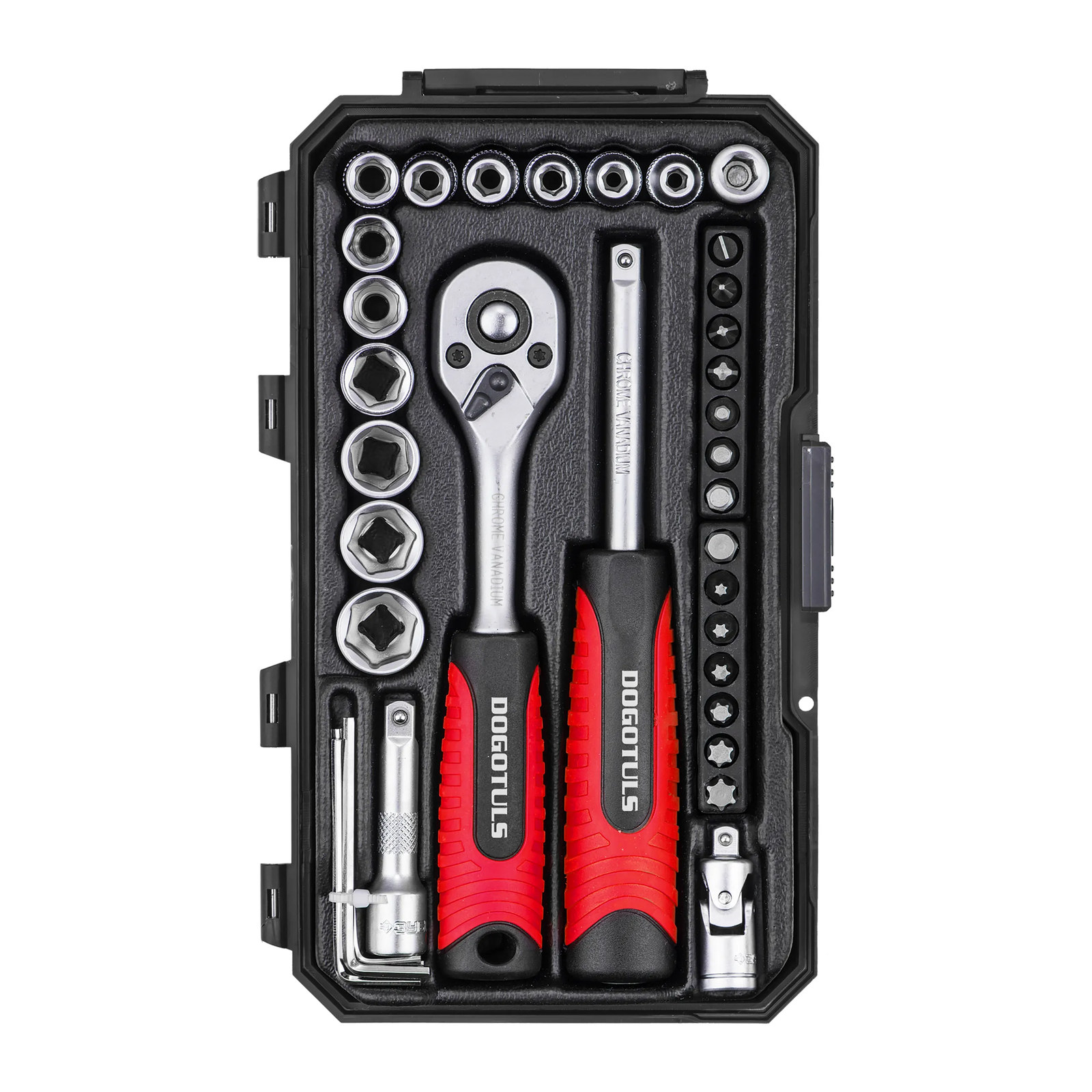 Juego de Matraca 1/4" STD Rojo 35 pz