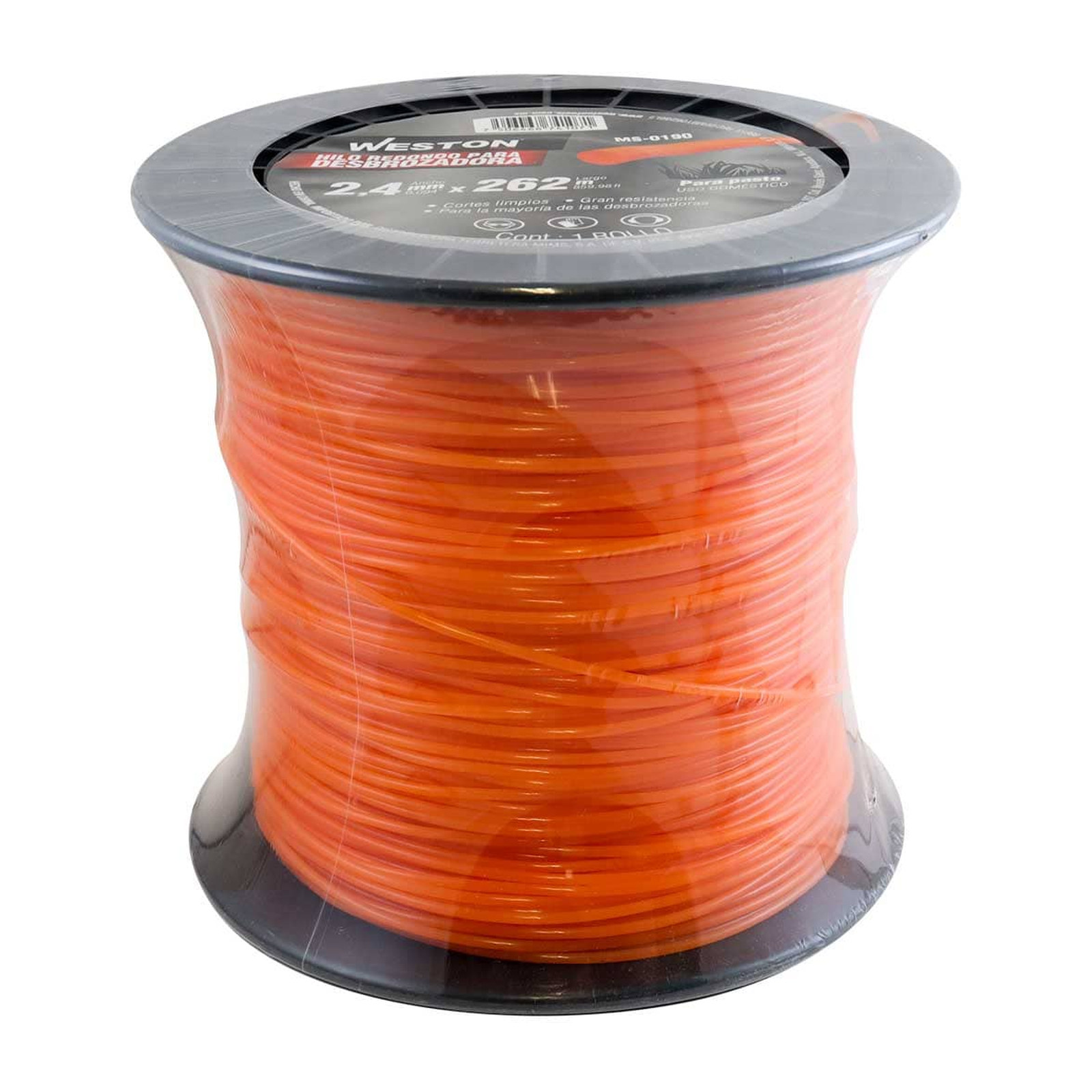 HILO REDONDO P/DESBROZADORA EN CARRETE 2.4mm X 262m - NARANJA - Imagen 4