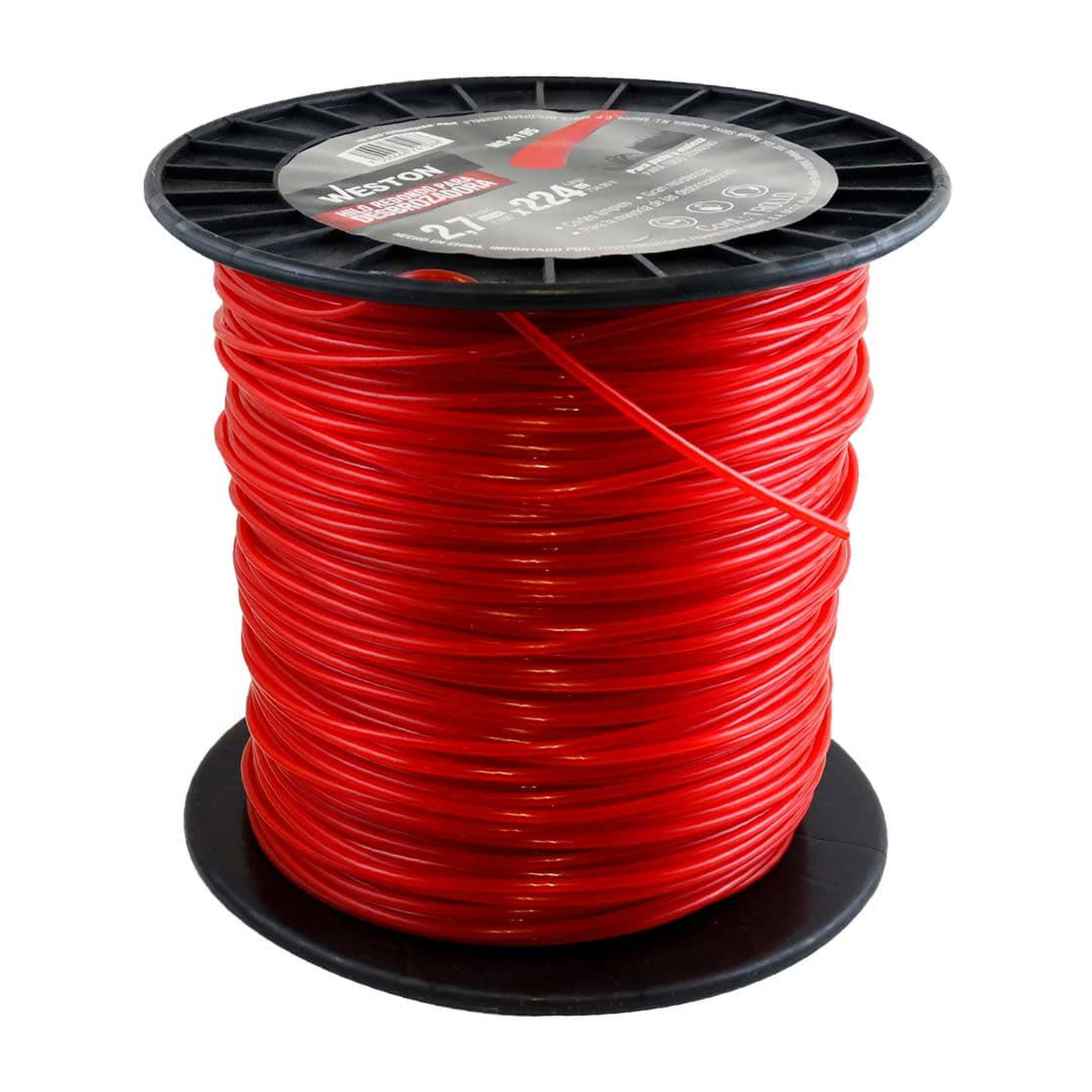 HILO REDONDO P/DESBROZADORA EN CARRETE 2.7mm X 224m - ROJO - Imagen 3