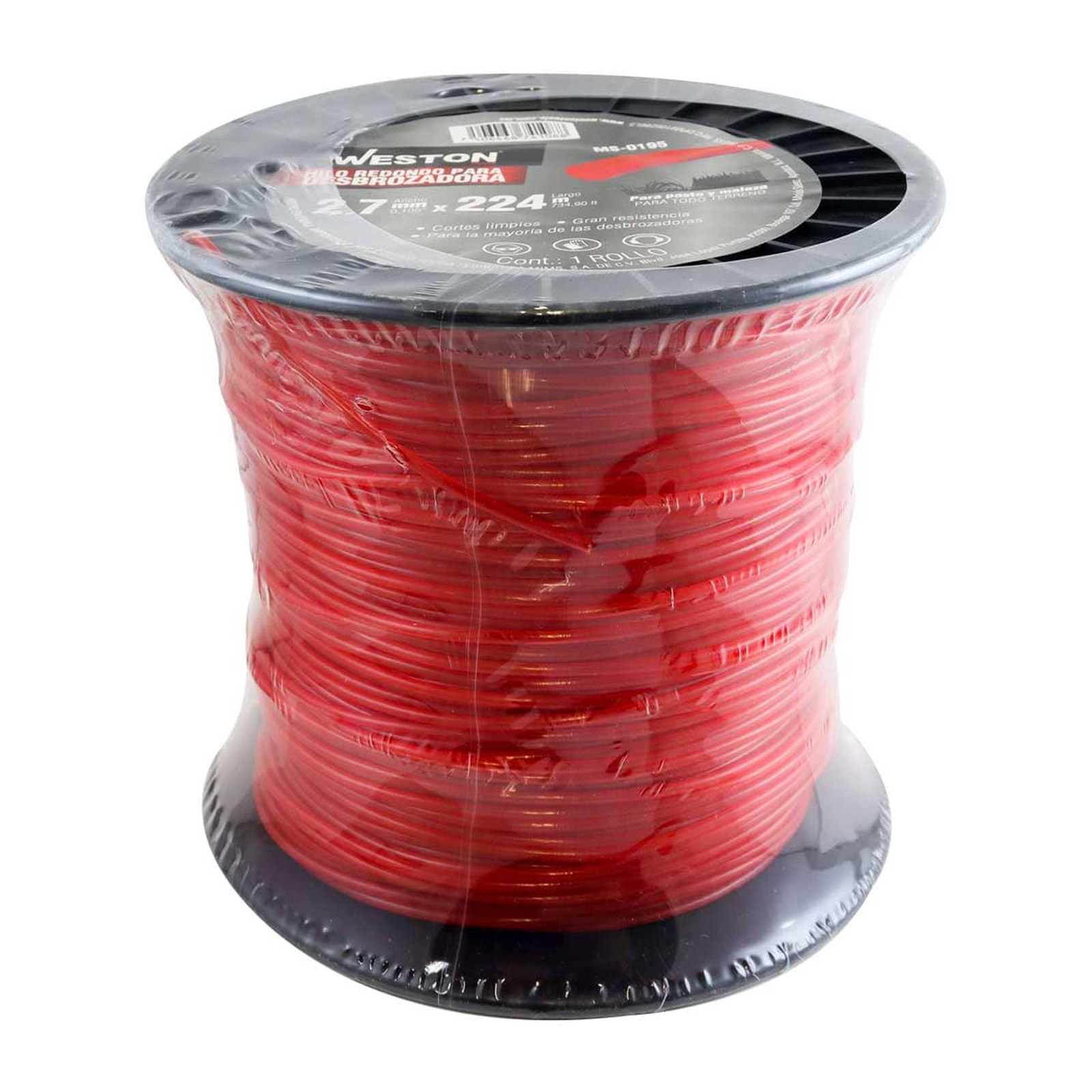 HILO REDONDO P/DESBROZADORA EN CARRETE 2.7mm X 224m - ROJO - Imagen 4
