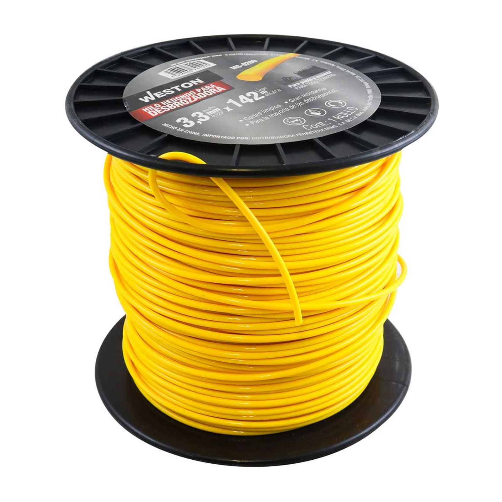 HILO REDONDO P/DESBROZADORA EN CARRETE 3.3mm X 142m - AMARILLO - Imagen 3