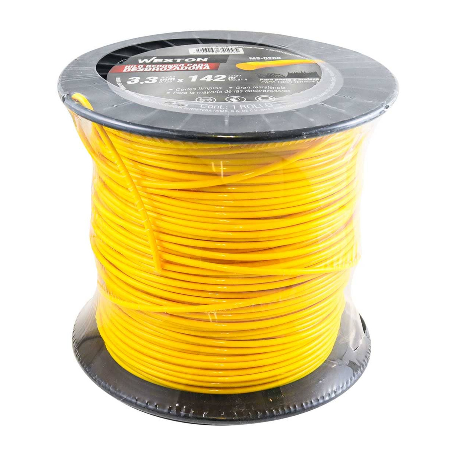 HILO REDONDO P/DESBROZADORA EN CARRETE 3.3mm X 142m - AMARILLO - Imagen 4