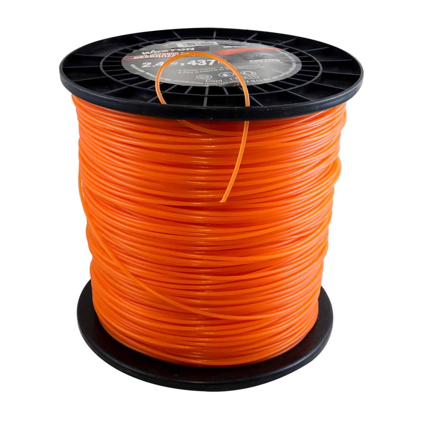 HILO REDONDO P/DESBROZADORA EN CARRETE 2.4mm X 437m - NARANJA - Imagen 3