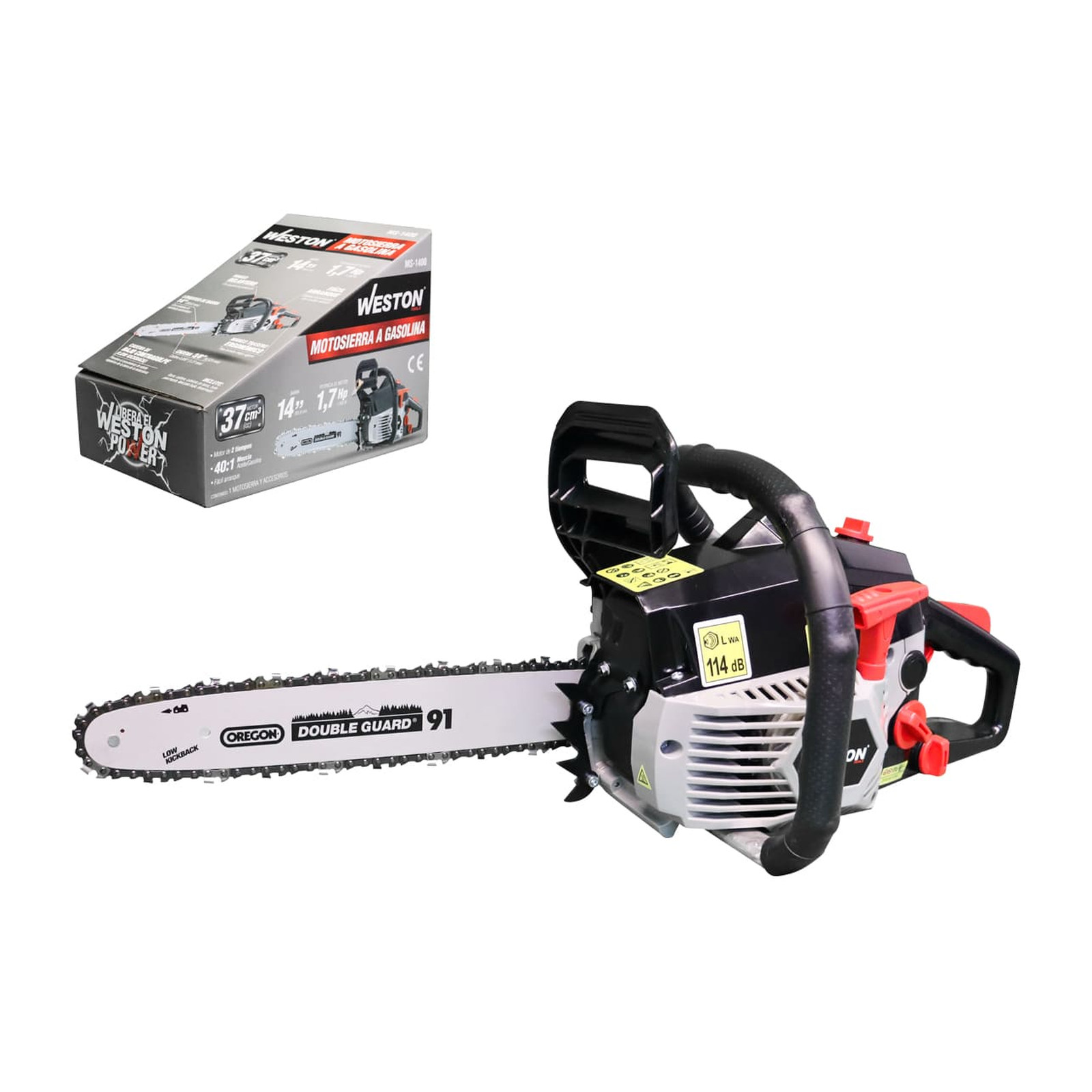 Motosierra a Gasolina 37 cc con Barra Oregon 14 Pulgadas WESTON