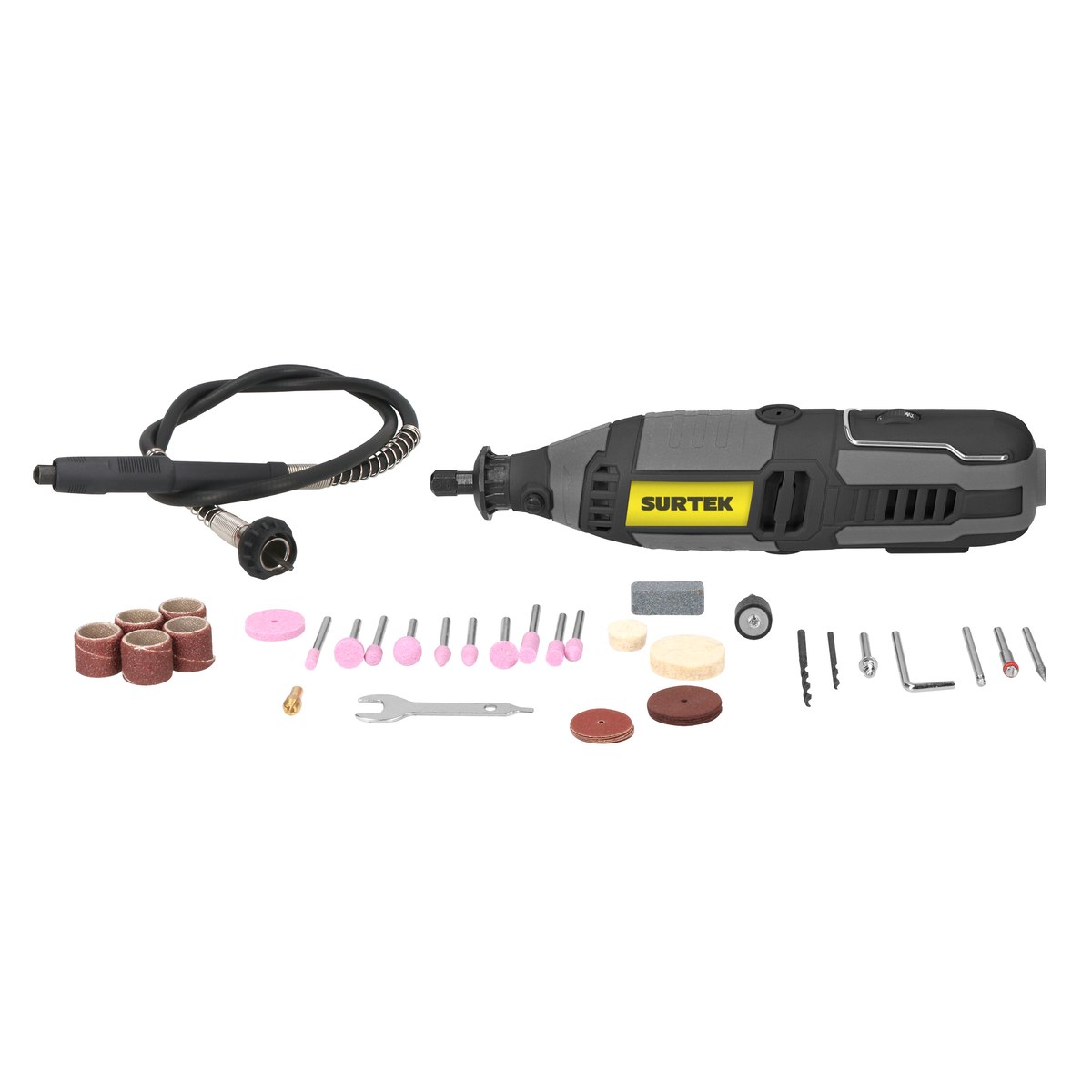 Juego de moto tool eléctrico 1/8" 135 W, 42 piezas. Surtek