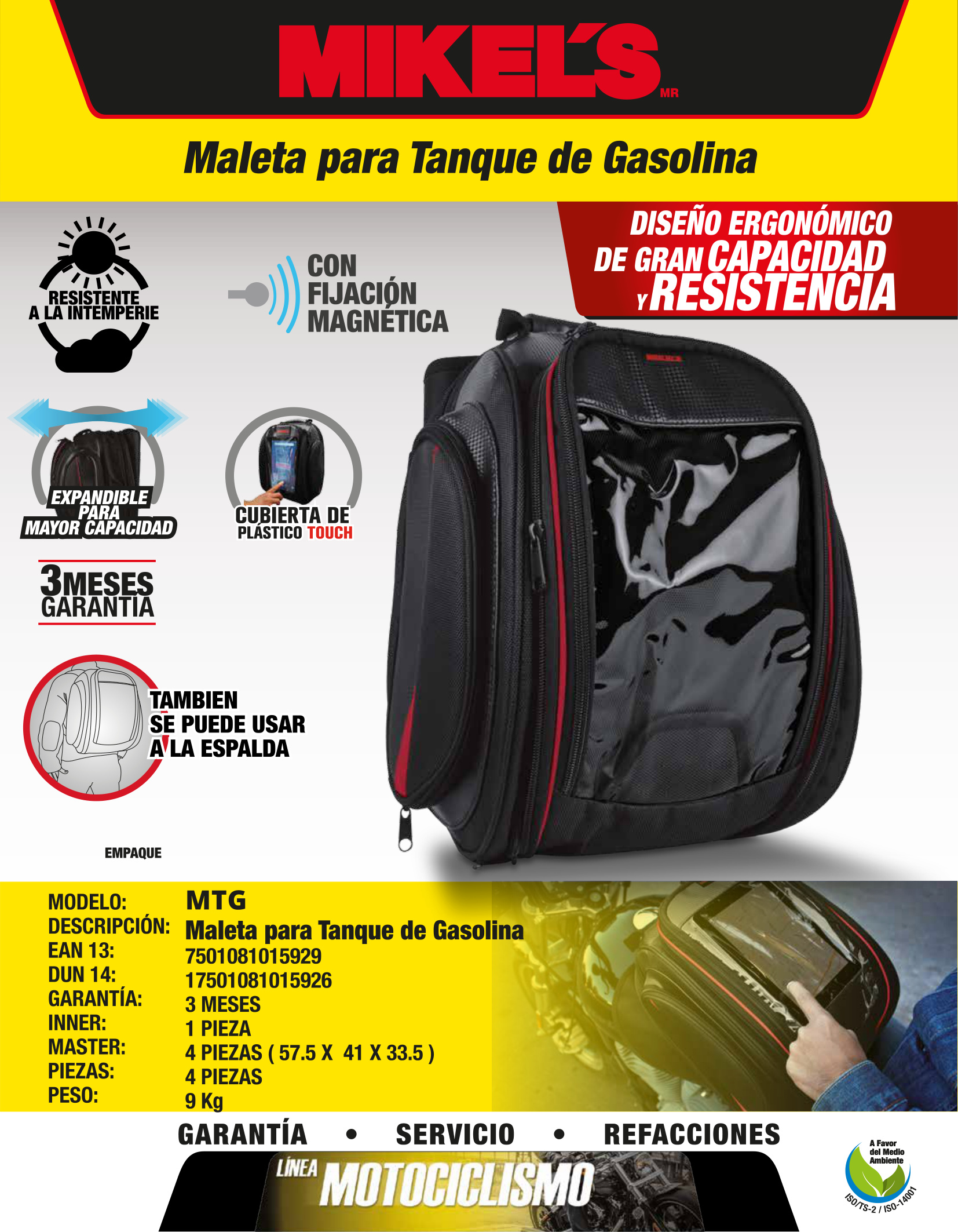 MIKELS MTG Maleta para tanque de gasolina sujeción magnética - Imagen 4