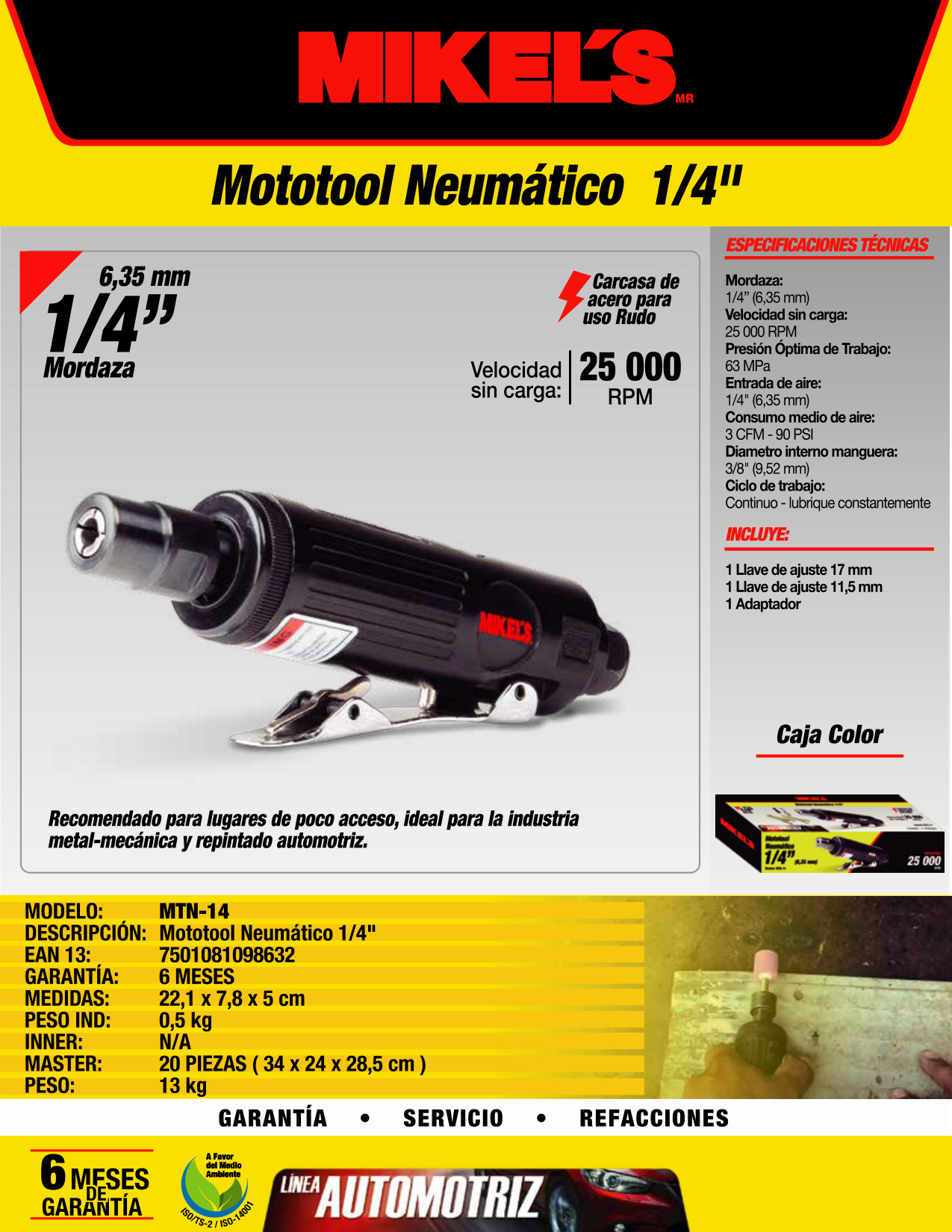 MIKELS MTN-14 Mototool neumático - Imagen 4