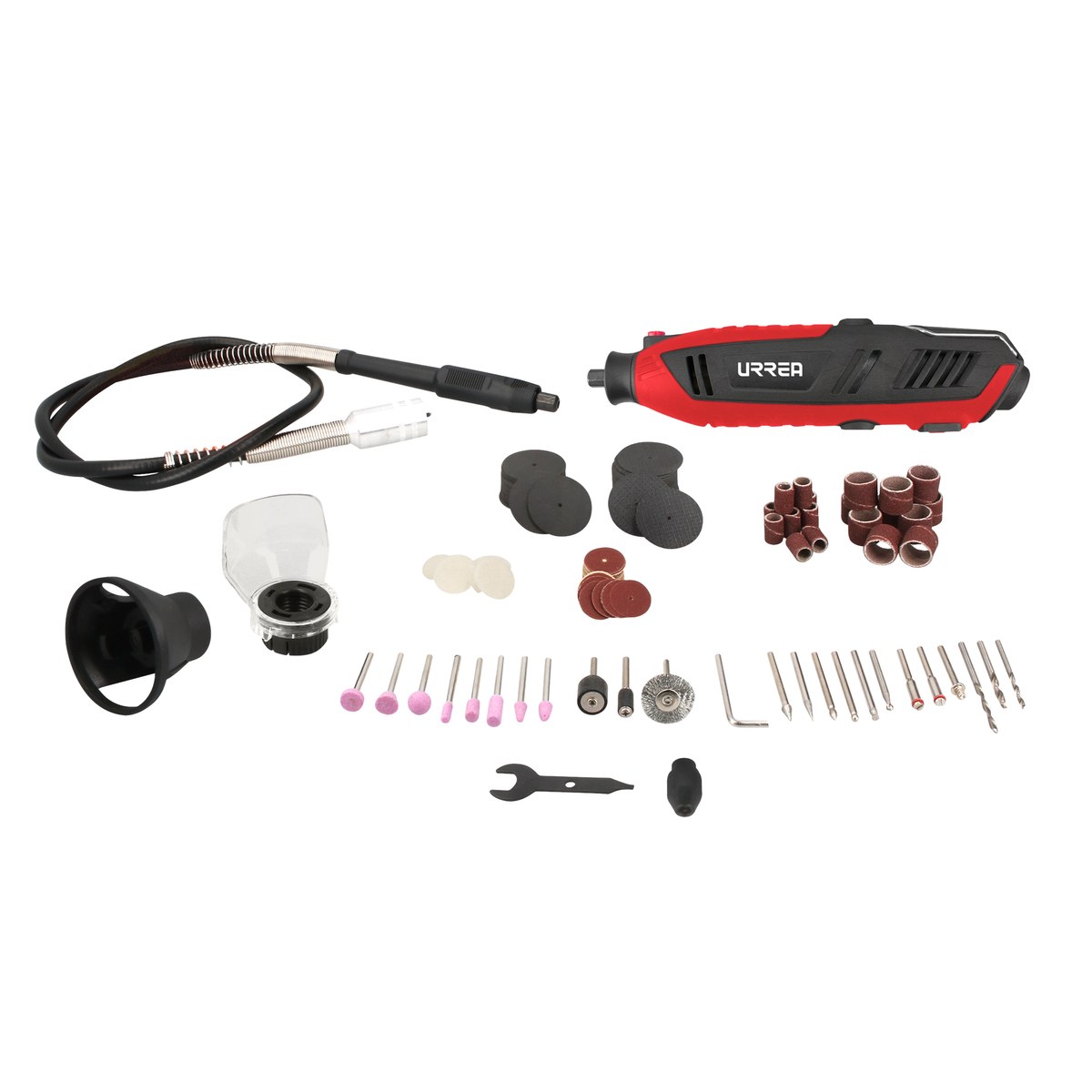 Juego de moto tool eléctrico 1/8" 200 W, 175 piezas. Urrea