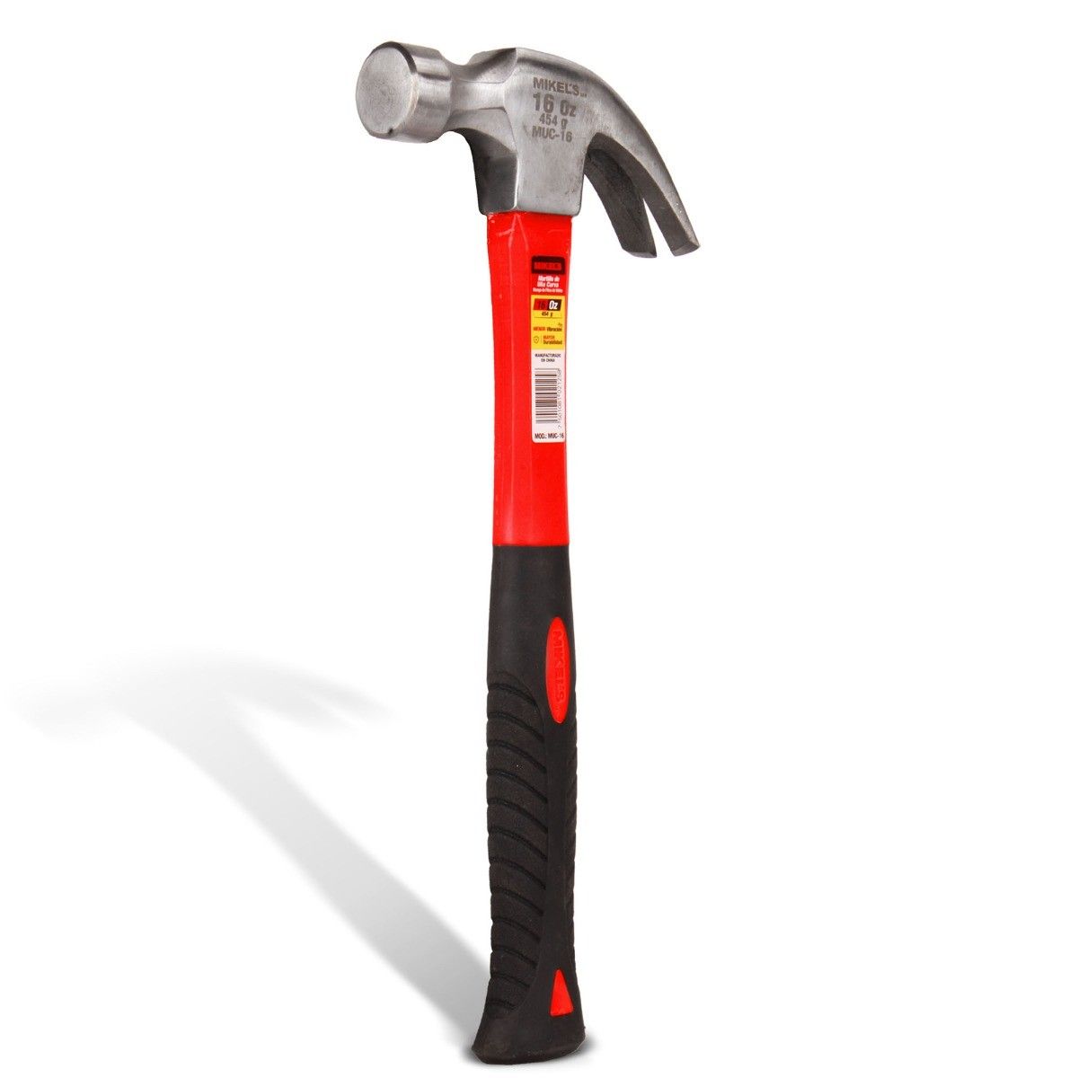 MIKELS MUC-16 Martillo de uña curva, mango de fibra de vidrio (16 oz)