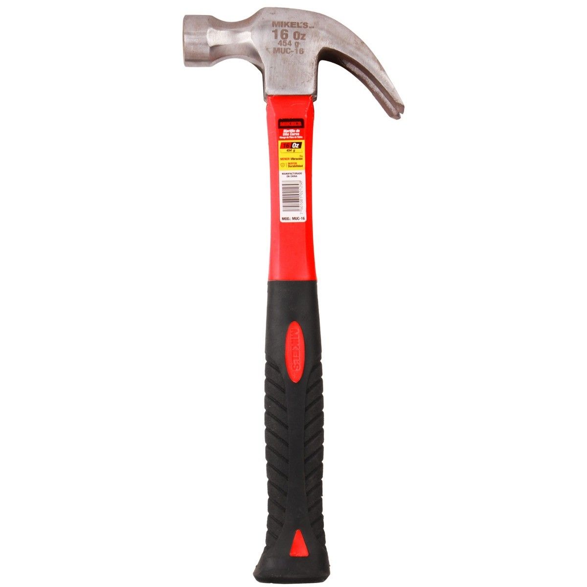 MIKELS MUC-16 Martillo de uña curva, mango de fibra de vidrio (16 oz) - Imagen 3