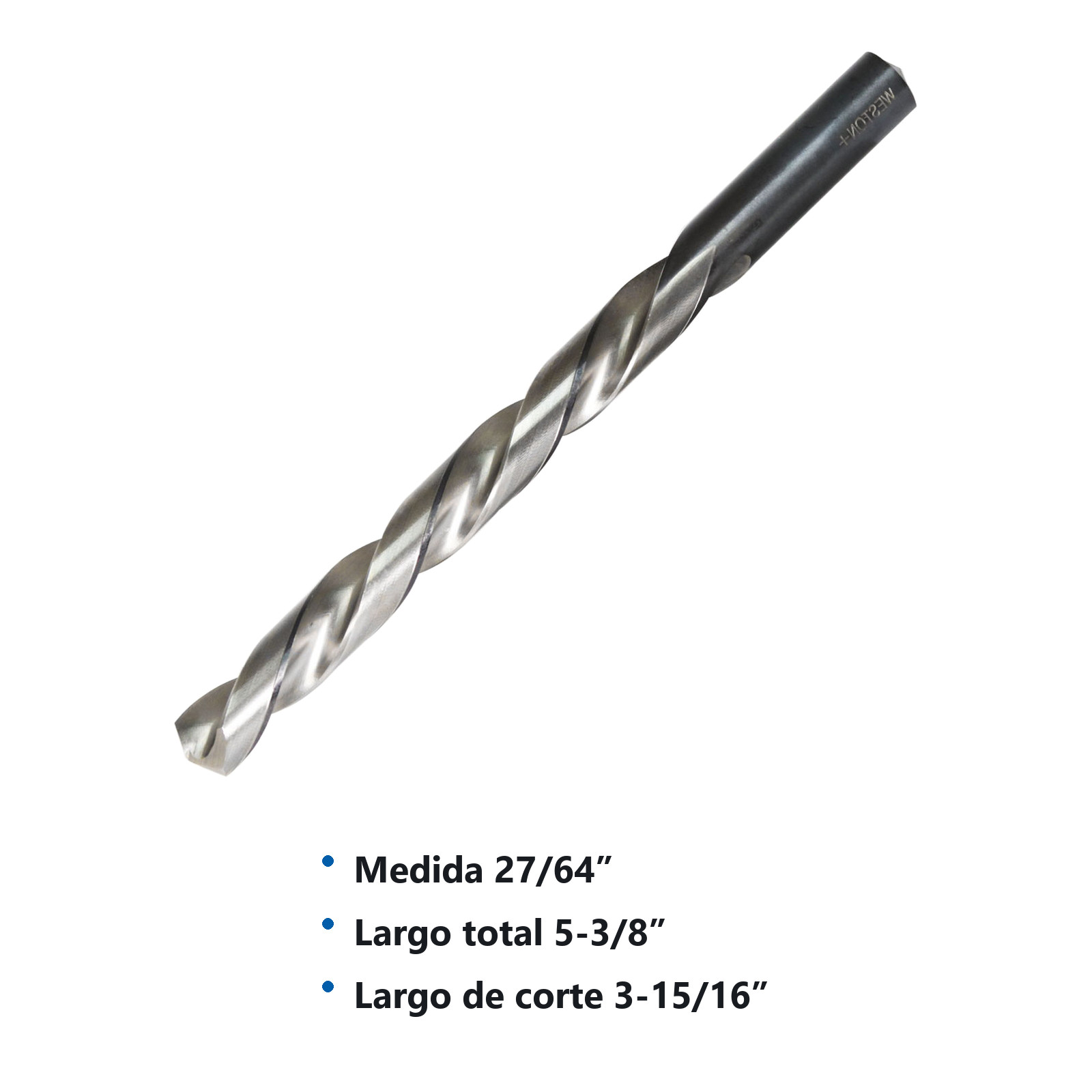 BROCA AAV ZANCO RECTO 27/64" WP BLACK & SILVER (Precio x pieza - Empaque c/6 pzas) - Imagen 3