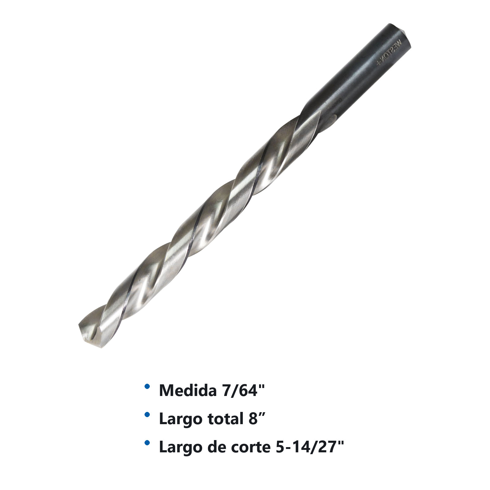 BROCA LARGA AAV 7/64 x 8" TL WP BLACK & SILVER - Imagen 2