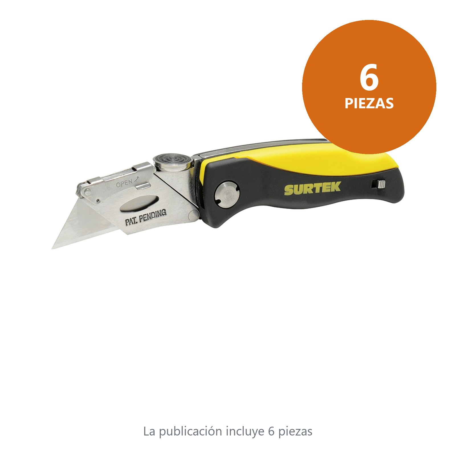 Navaja utilitaria abatible mango bimaterial Surtek - Imagen 3